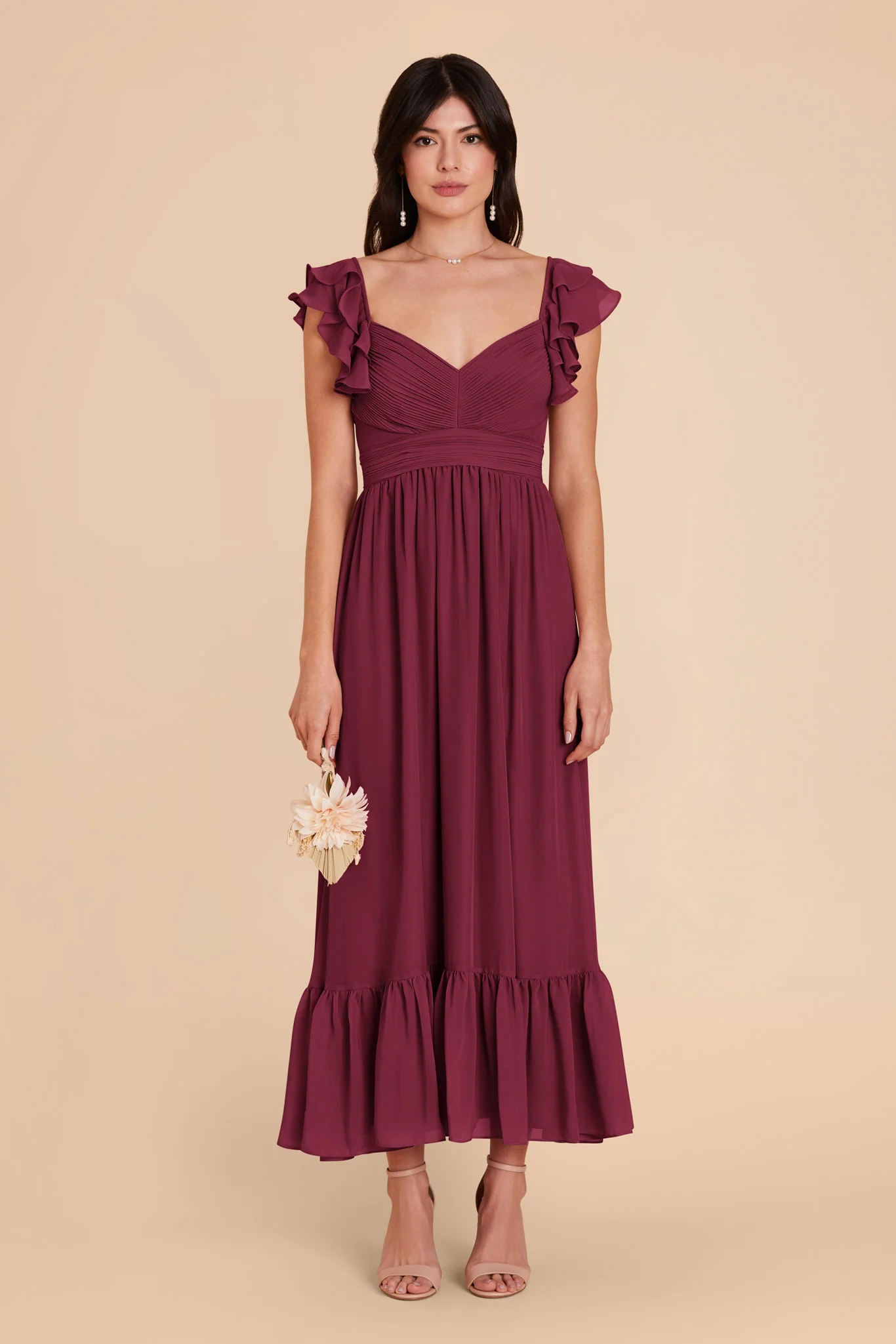 Michelle Chiffon Dress - Berry - necksoother