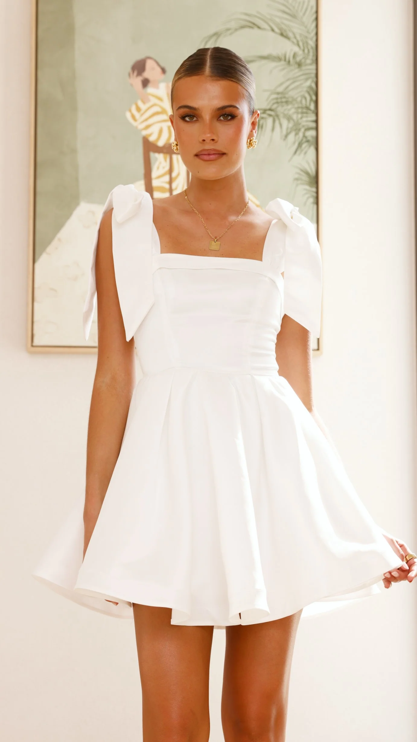 Annette Mini Dress - White - necksoother