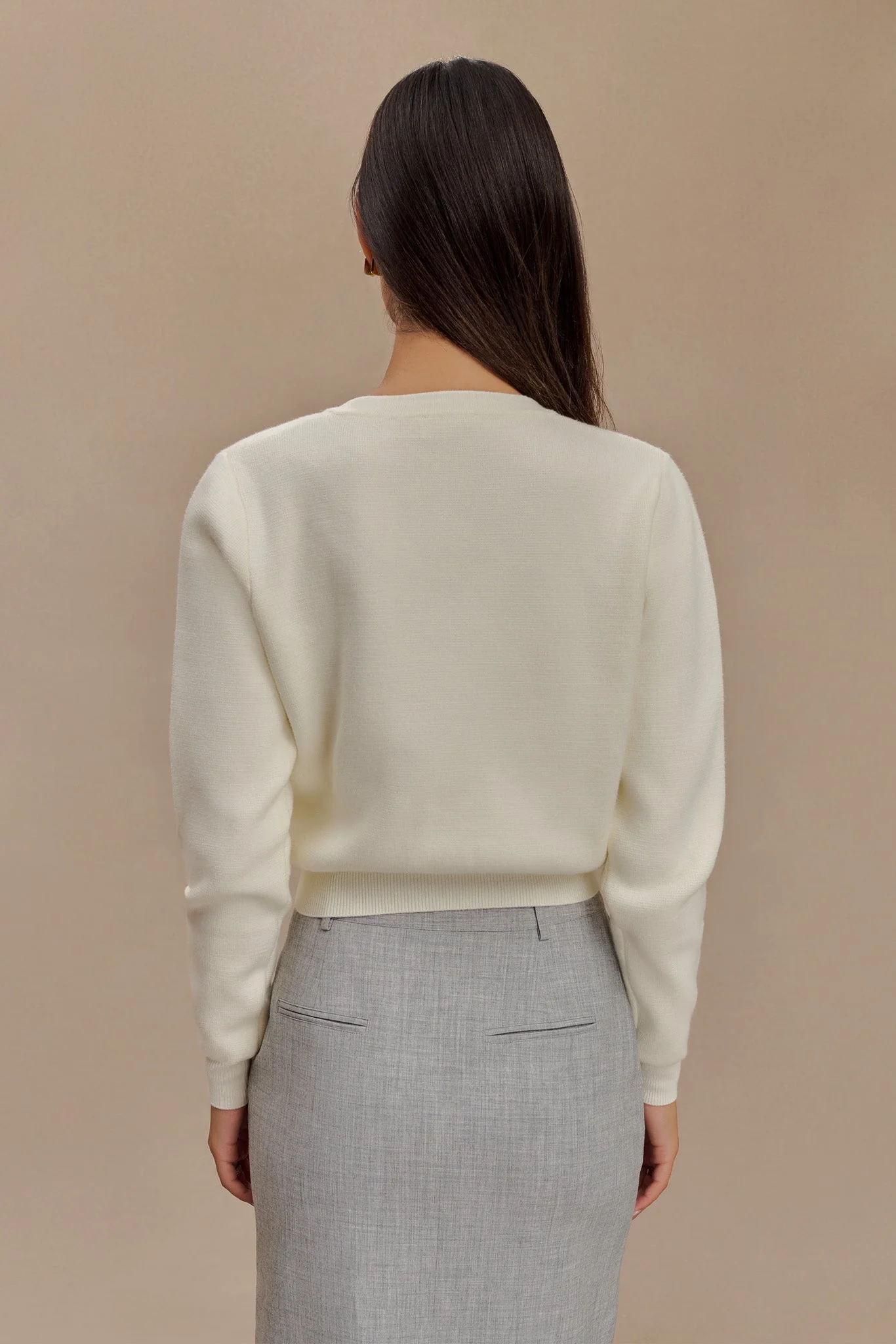 Tabitha Knit Cardigan - Ivory - necksoother