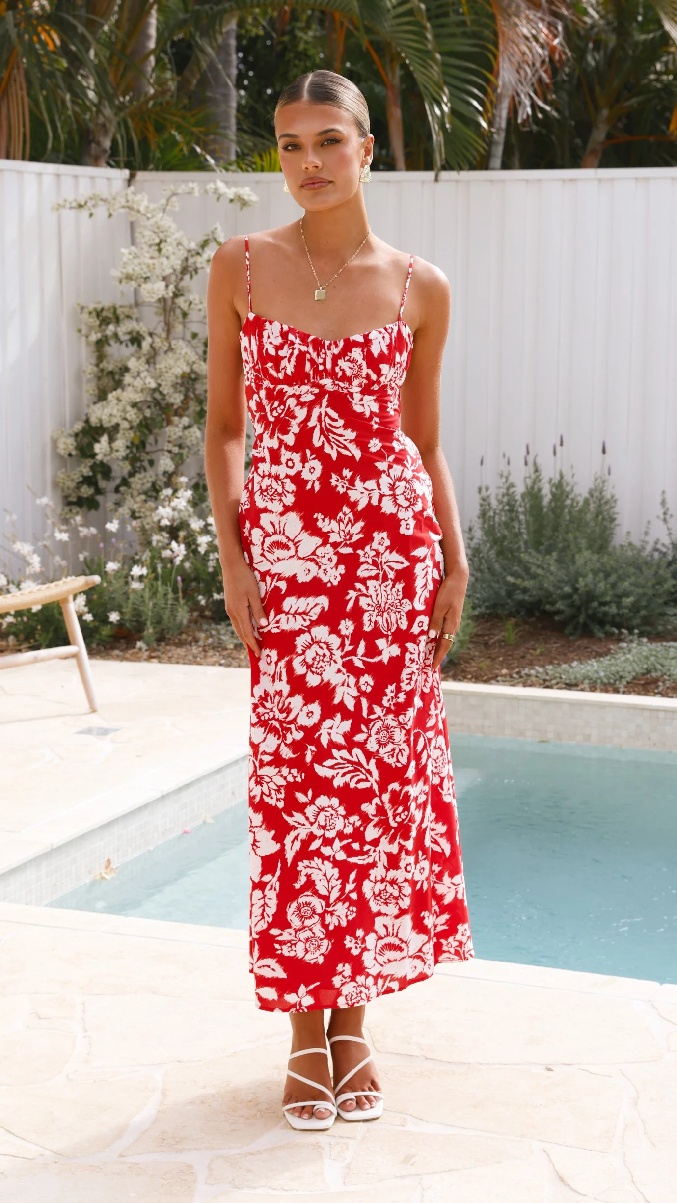 Margie Midi Dress - Red Floral - necksoother