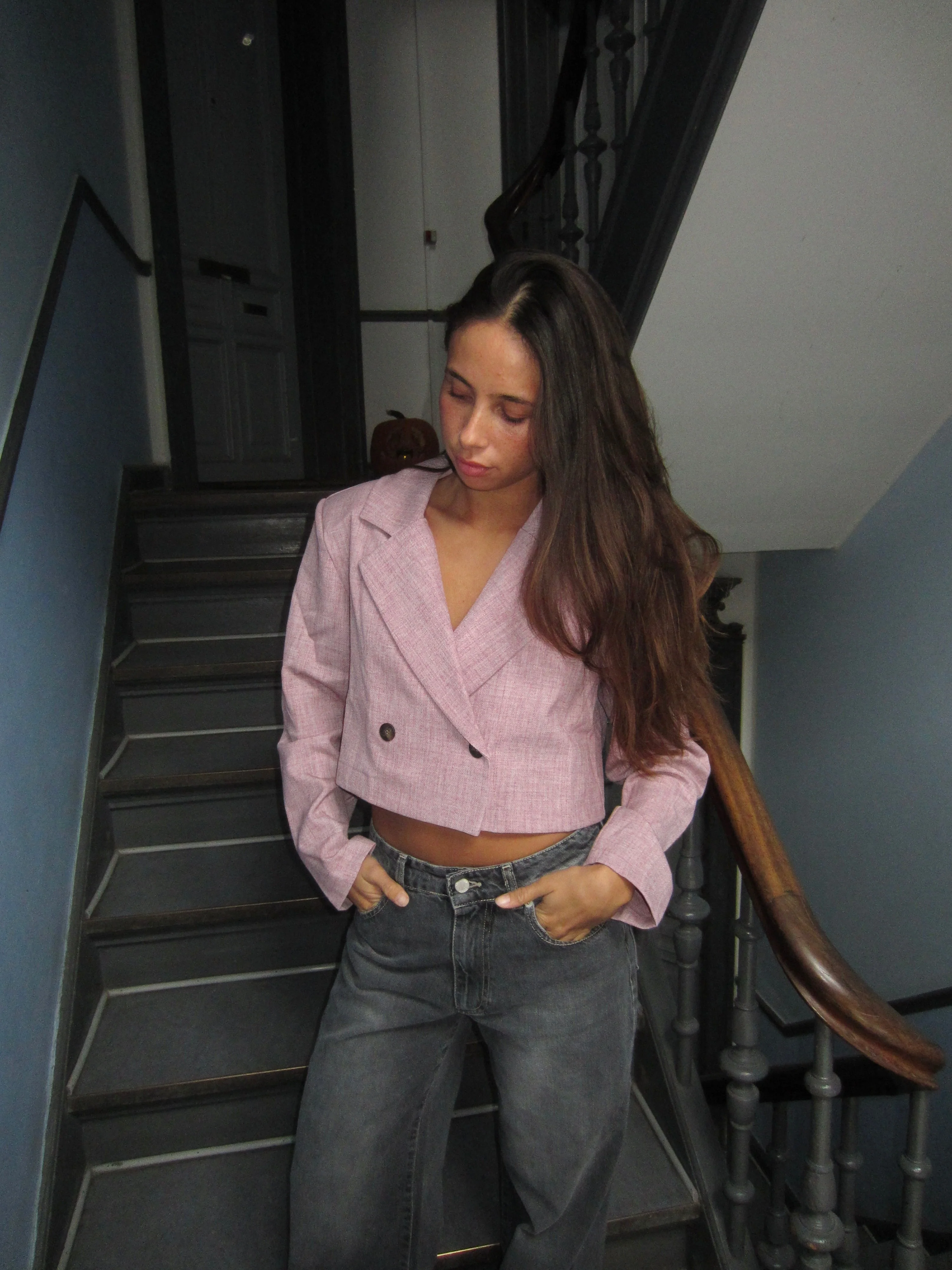 Julica cropped blazer - Rose - necksoother
