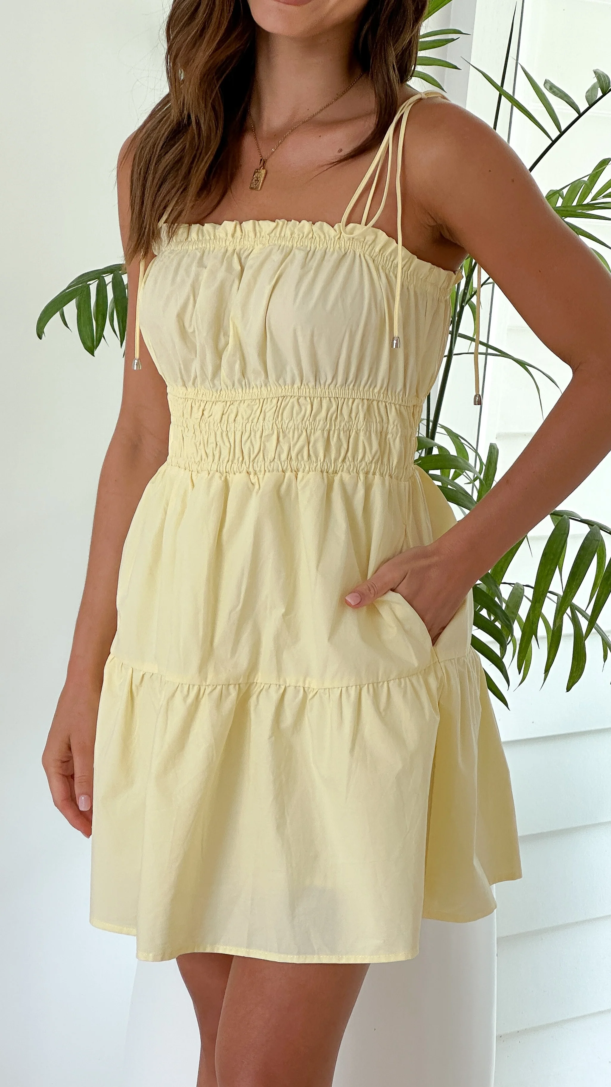 Cely Mini Dress - Yellow - necksoother