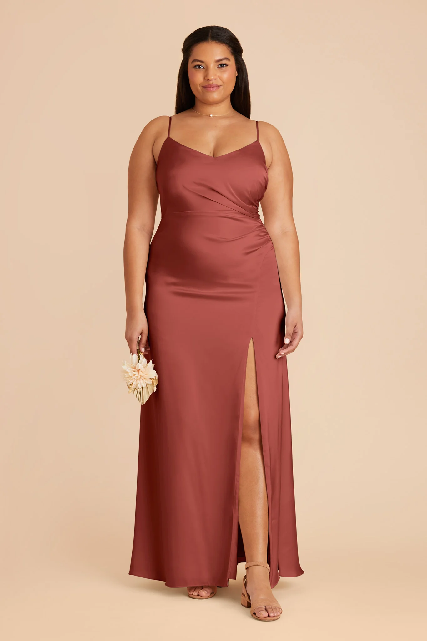 Catherine Matte Satin Dress - Spice - necksoother