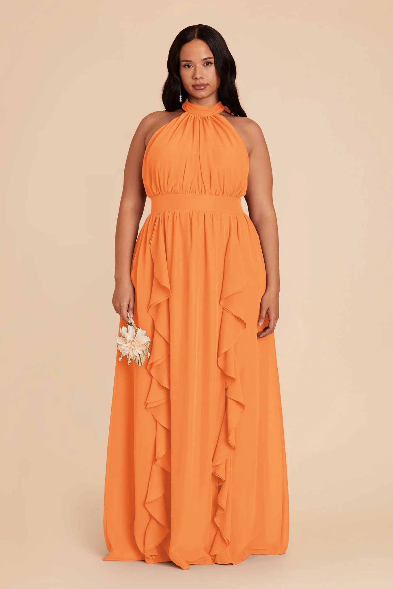 Joyce Chiffon Dress - Apricot - necksoother