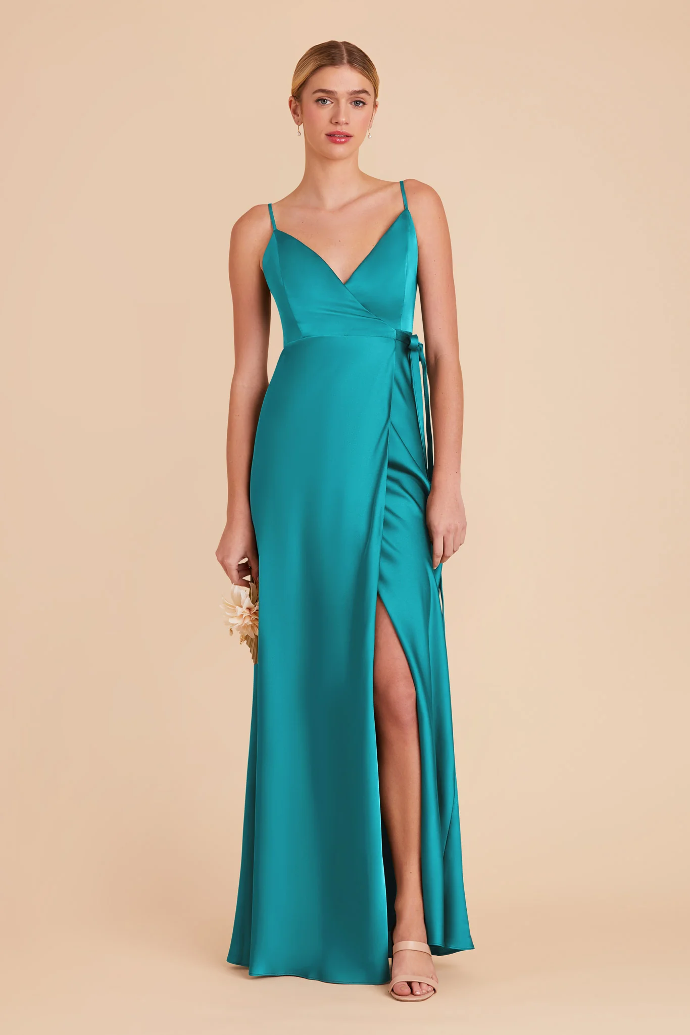 Cindy Matte Satin Dress - Teal - necksoother