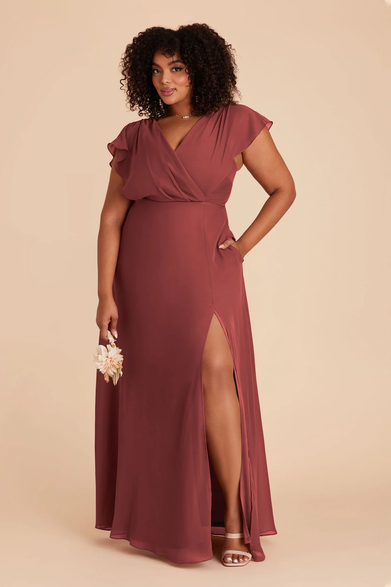 Violet Chiffon Dress - Rosewood - necksoother