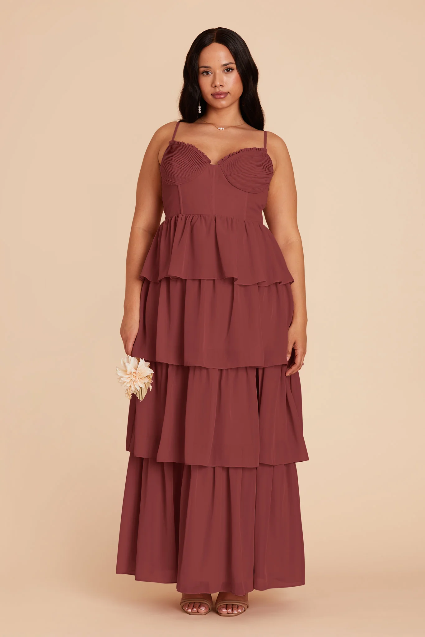 Lola Chiffon Dress - Rosewood - necksoother