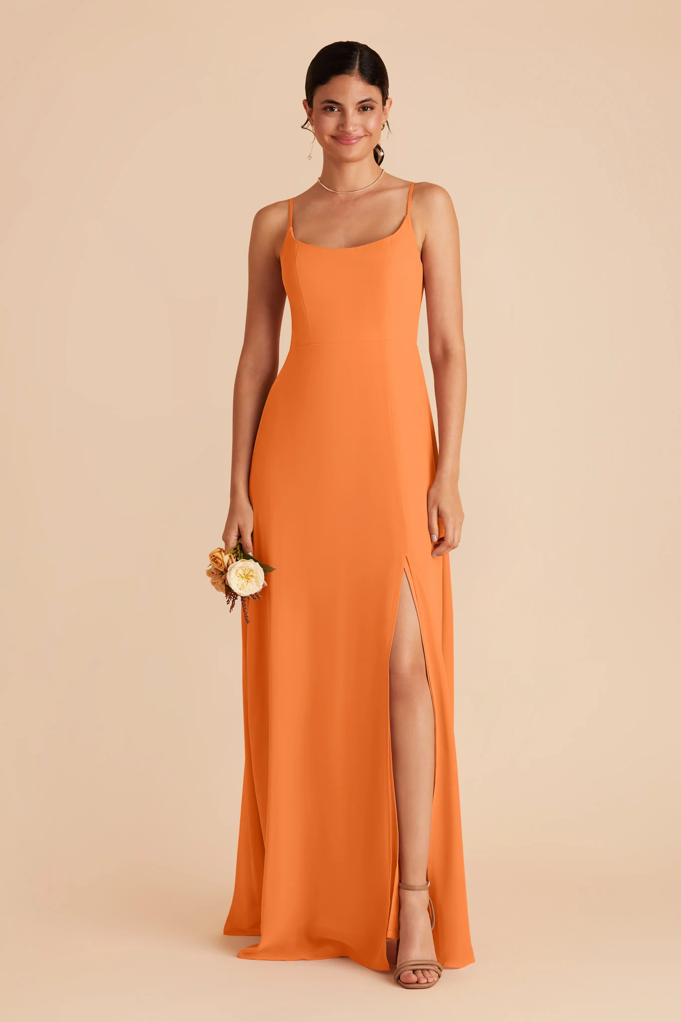 Amy Chiffon Dress - Apricot - necksoother