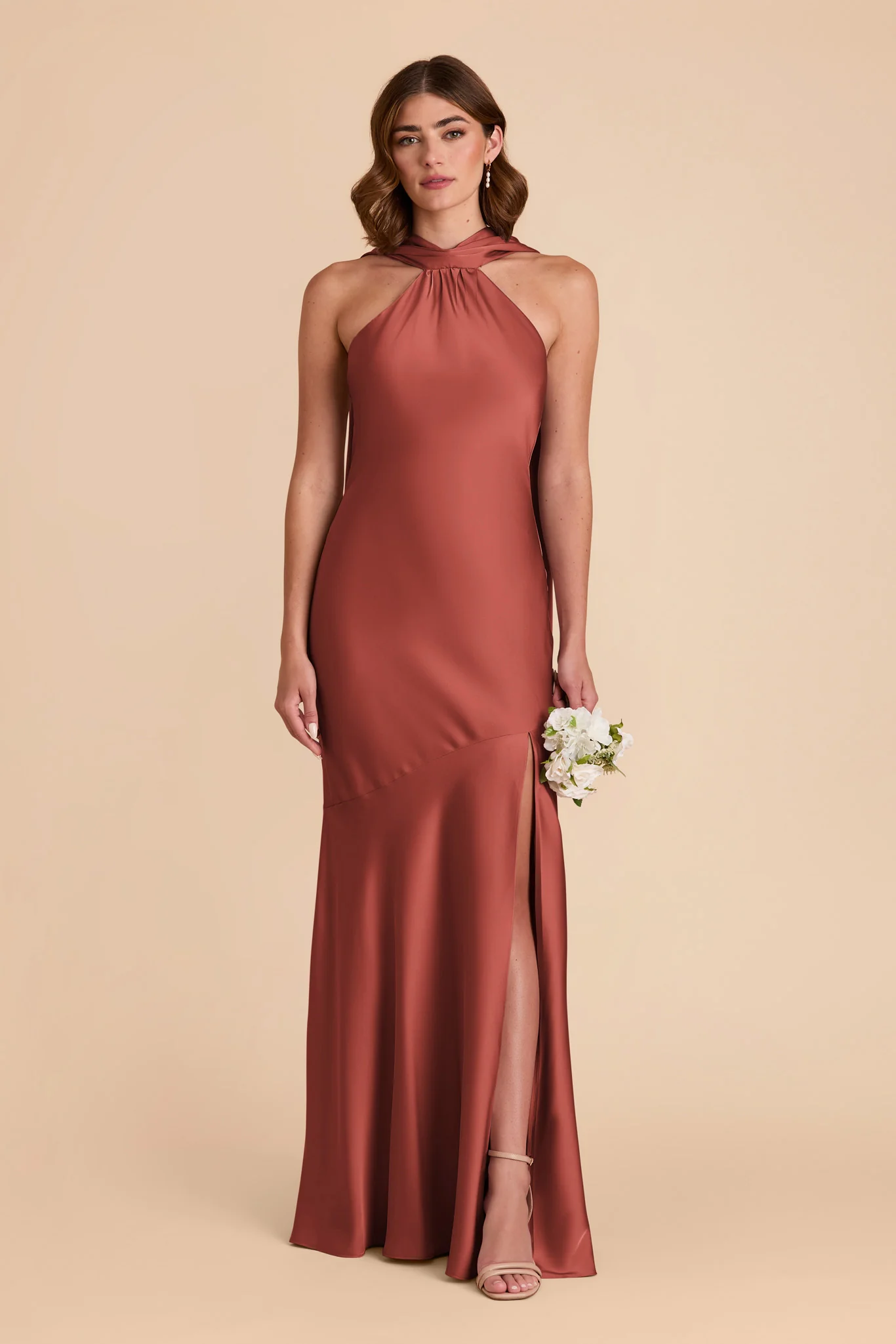 Eileen Matte Satin Dress - Spice - necksoother