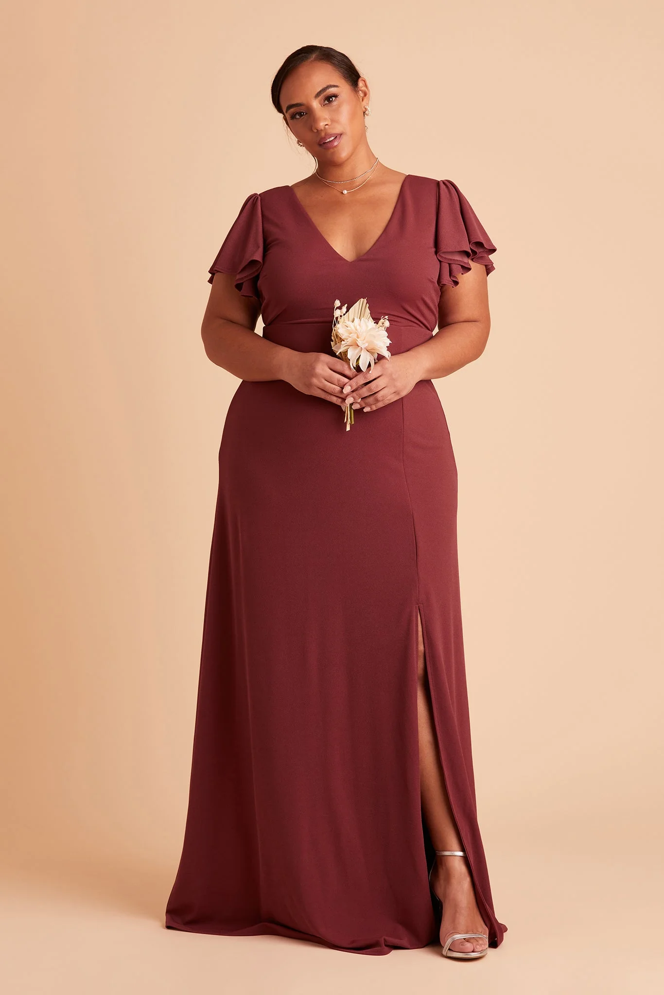 Hannah Crepe Dress - Rosewood - necksoother