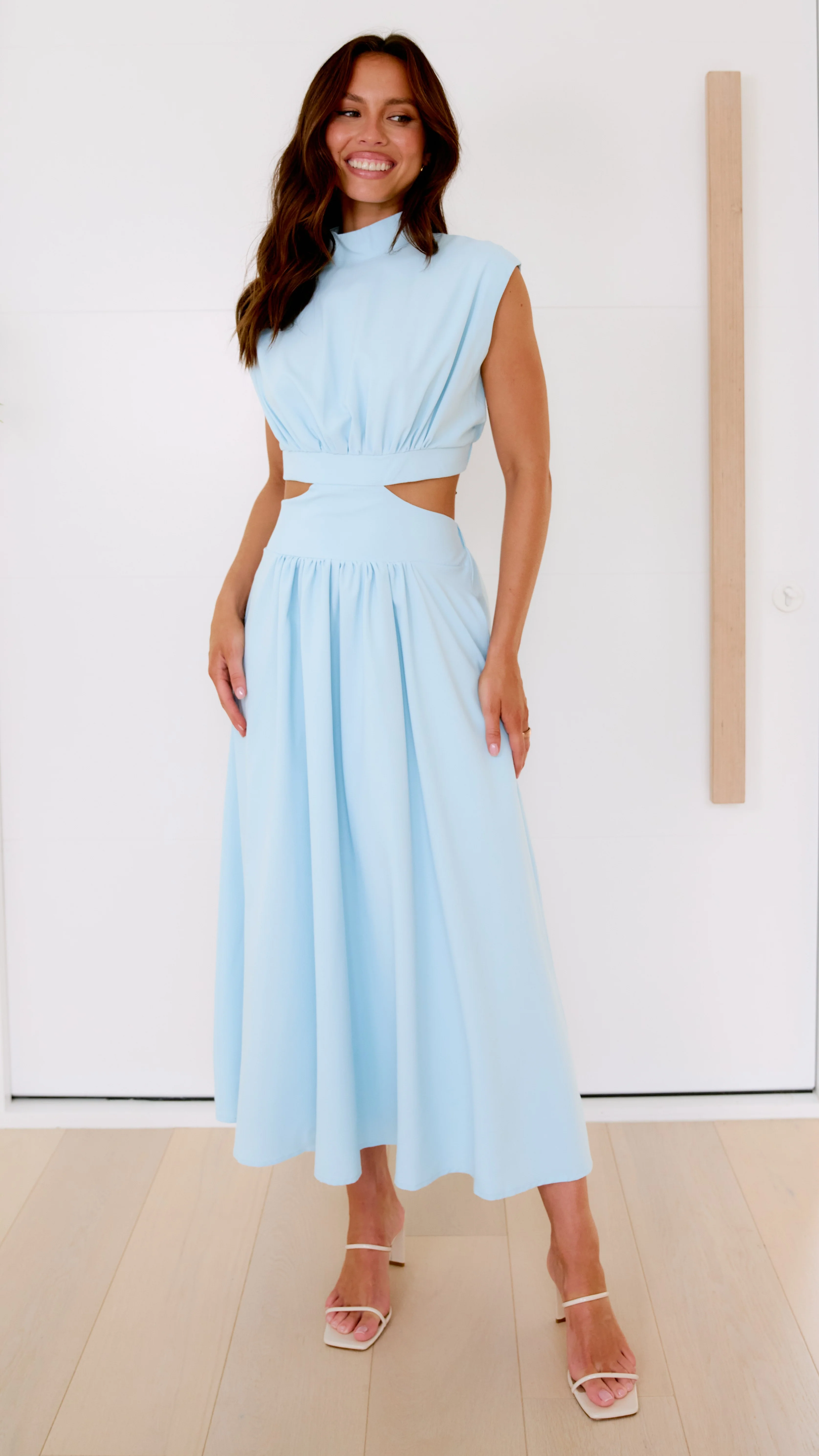 Maddison Midi Dress - Sky Blue - necksoother