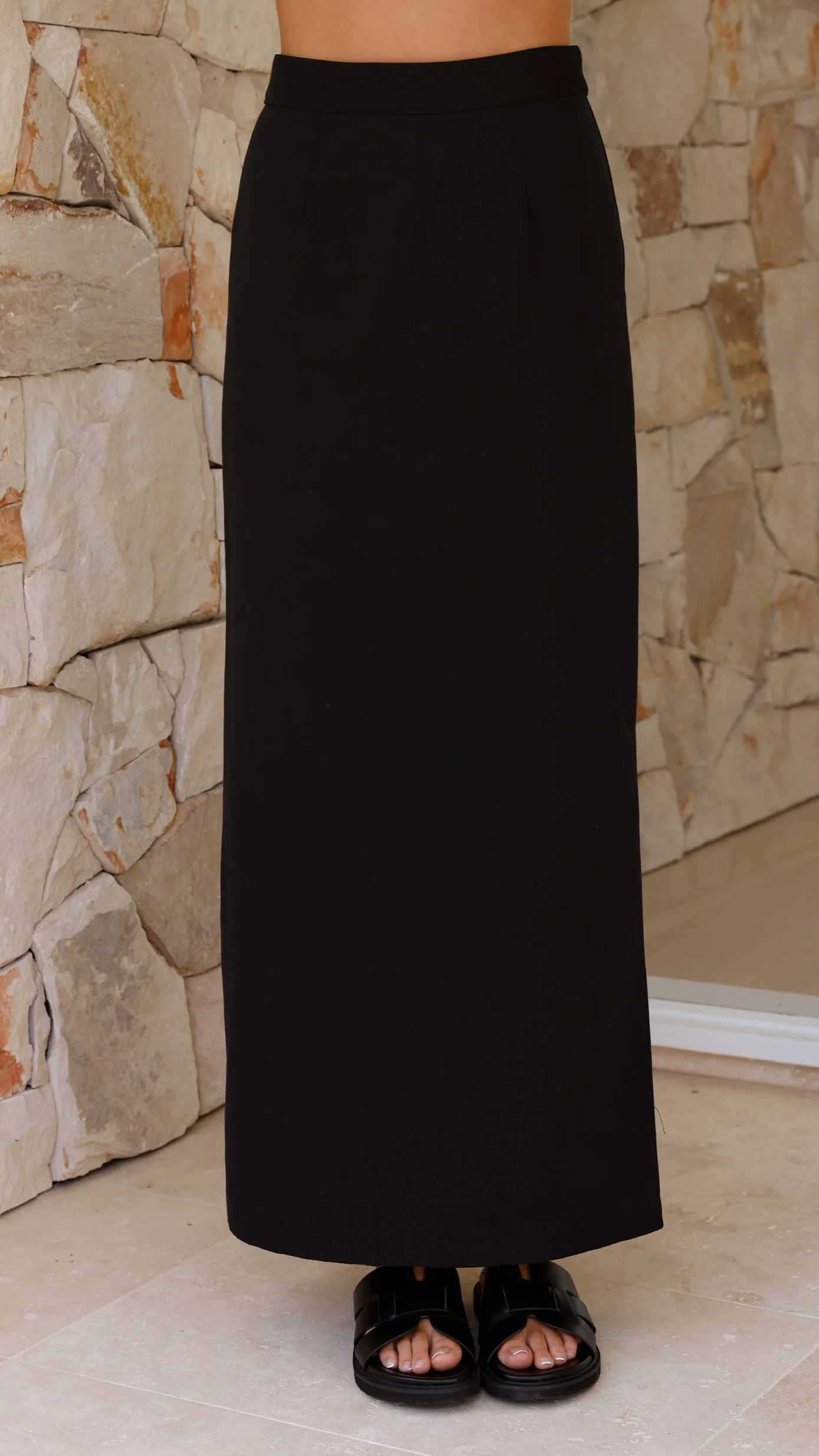 Ostia Maxi Skirt - Black - necksoother