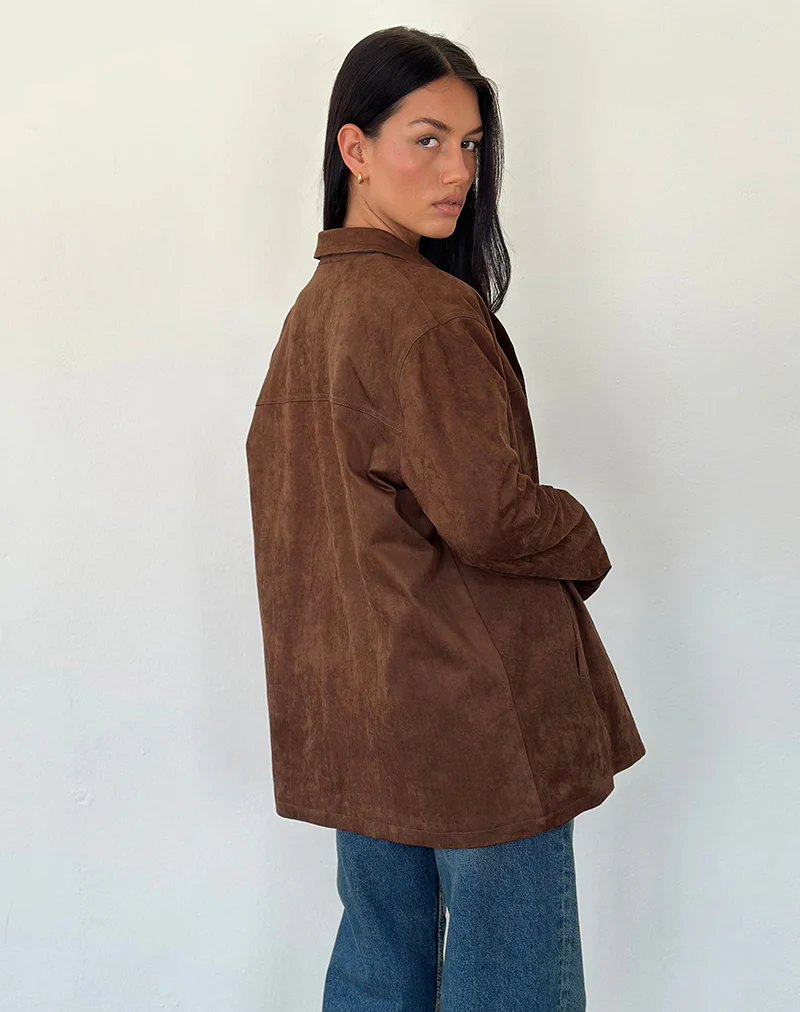 Wita Jacket in Suede Brown - necksoother