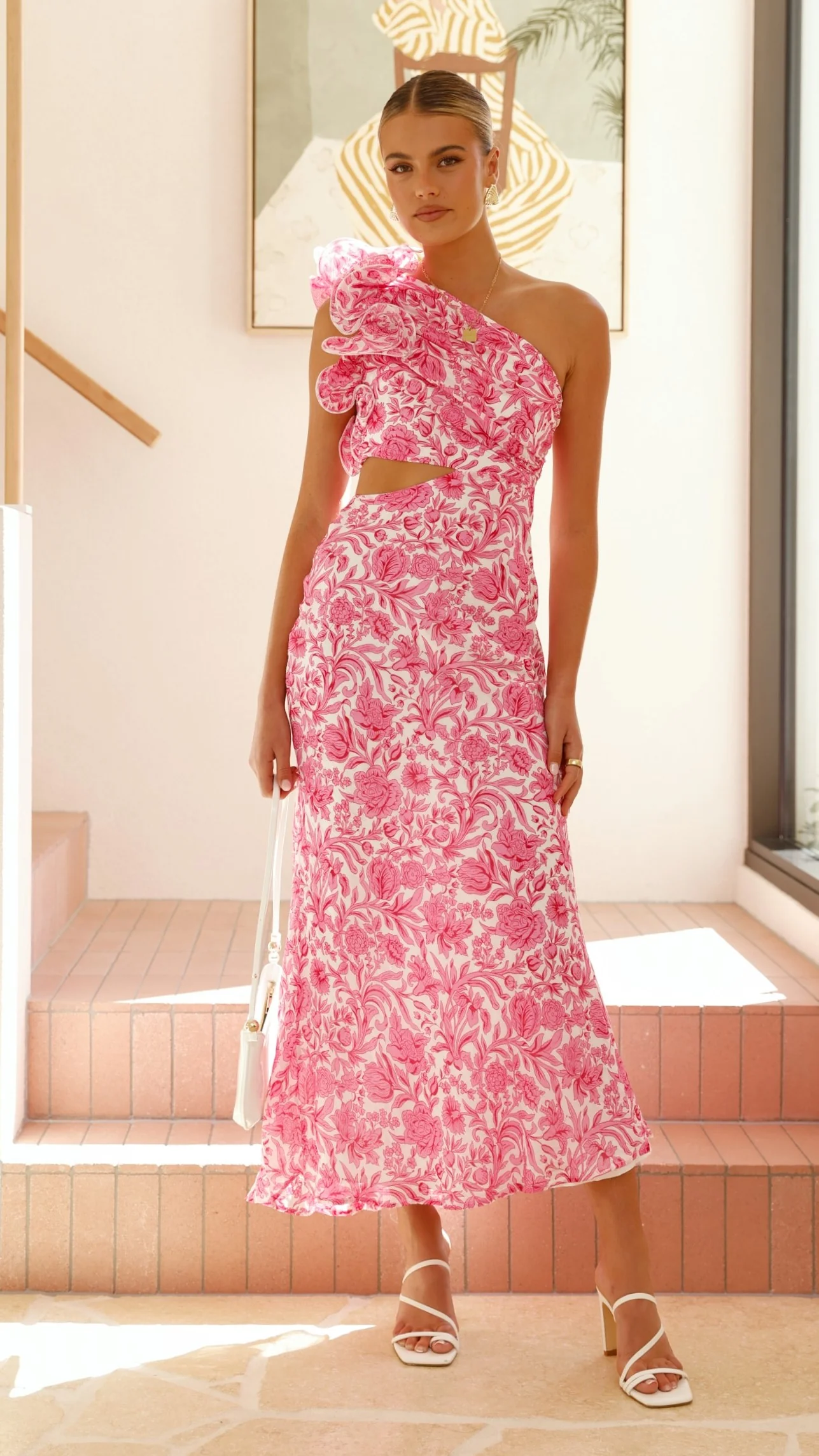 Amina Maxi Dress - Pink Floral - necksoother