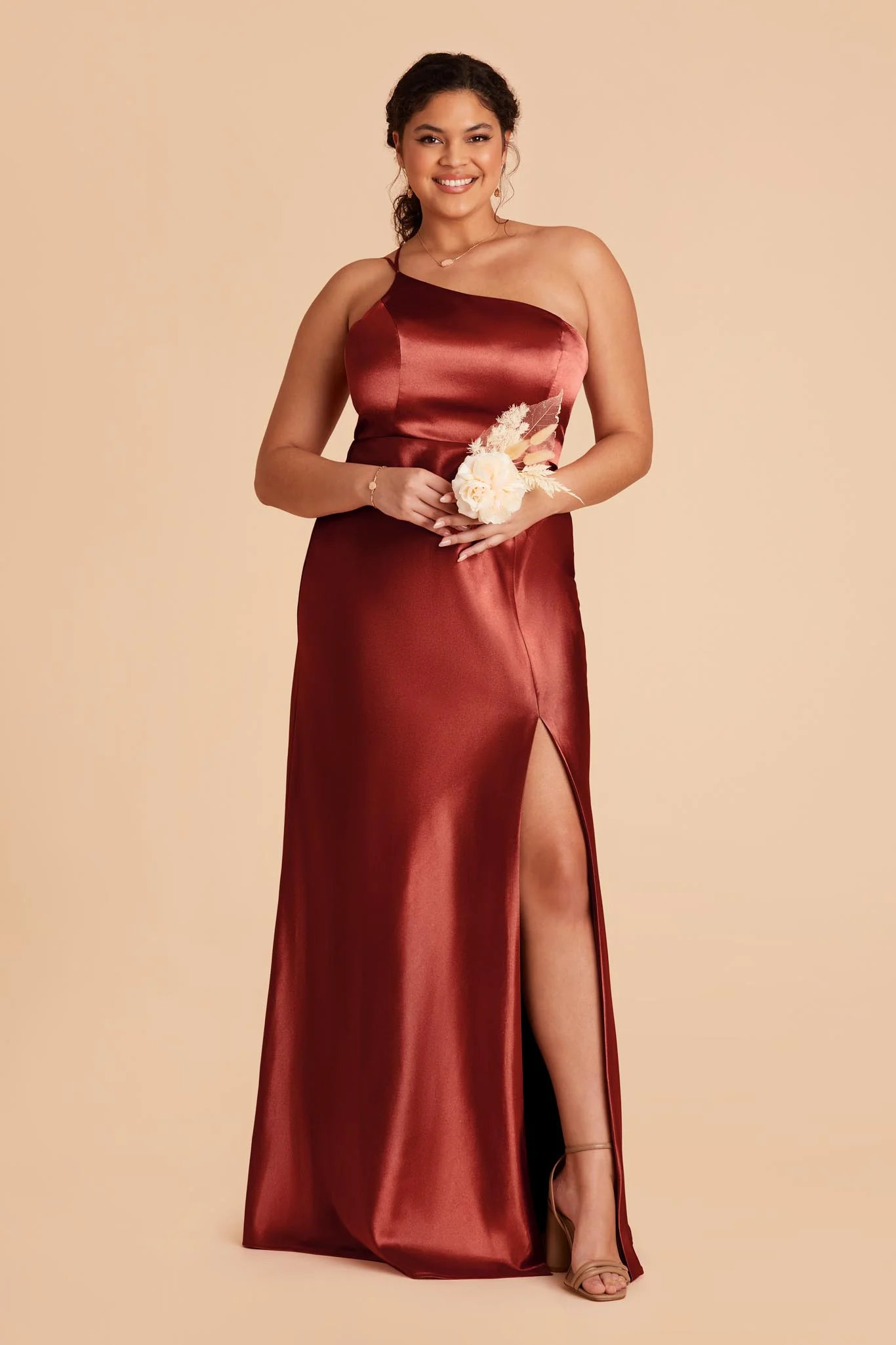 Kensie Shiny Satin Dress - Spice - necksoother