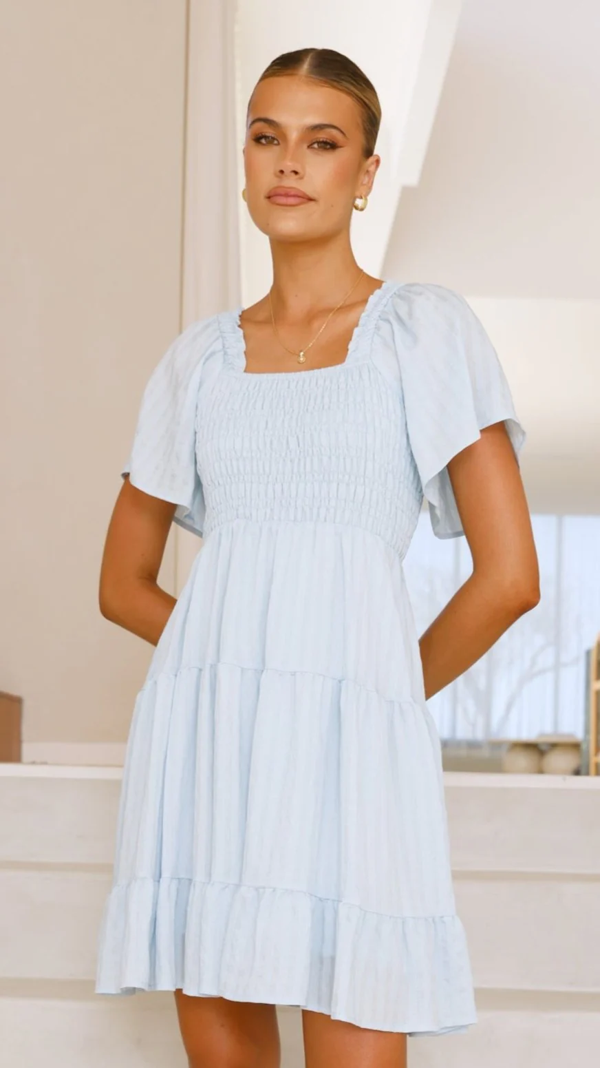Sammi Mini Dress - Blue - necksoother