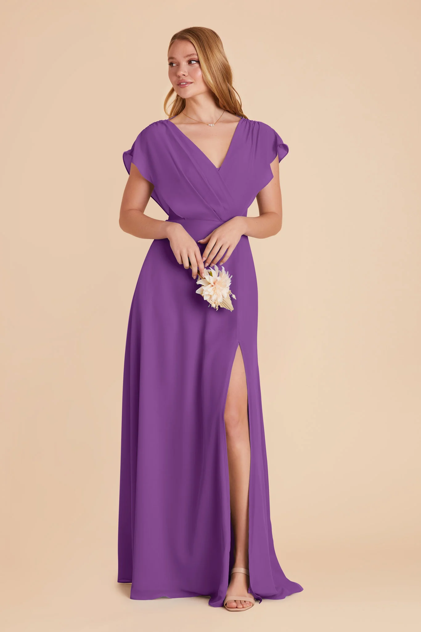 Violet Chiffon Dress - Amethyst - necksoother