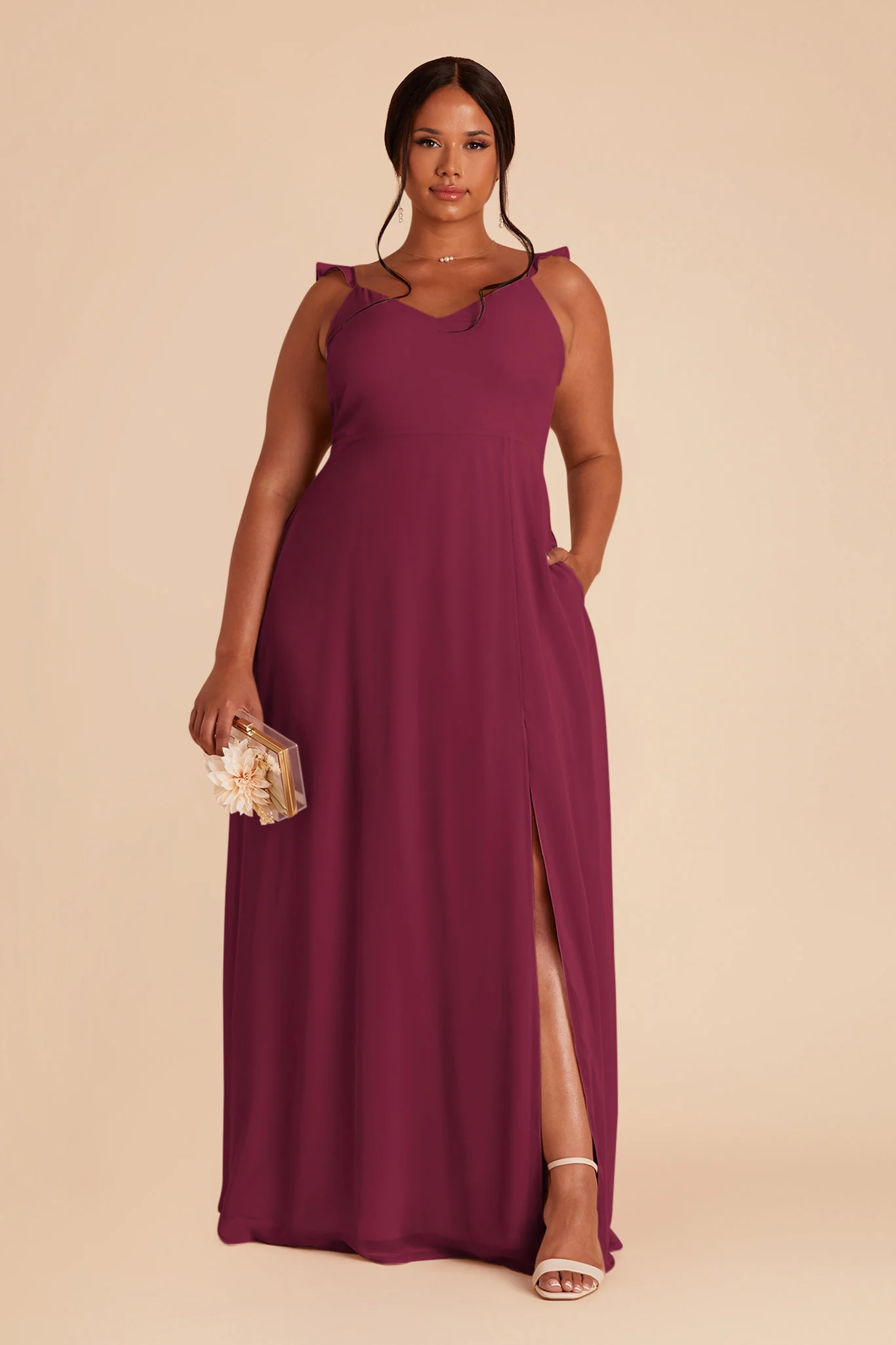 Doris Chiffon Dress - Berry - necksoother
