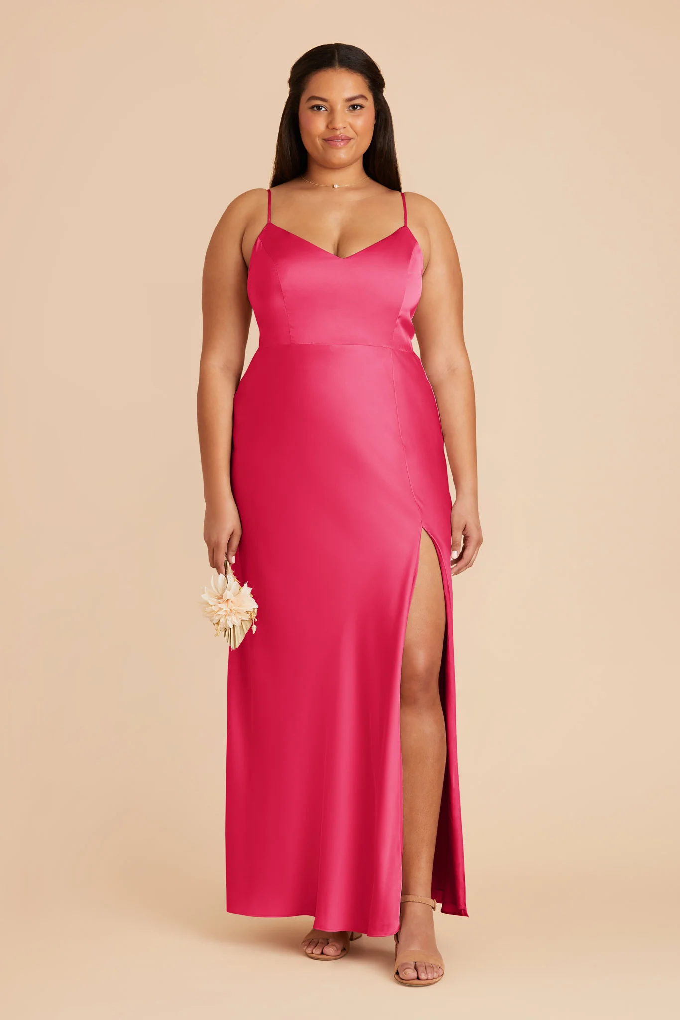 Jay Matte Satin Dress - Fuchsia - necksoother