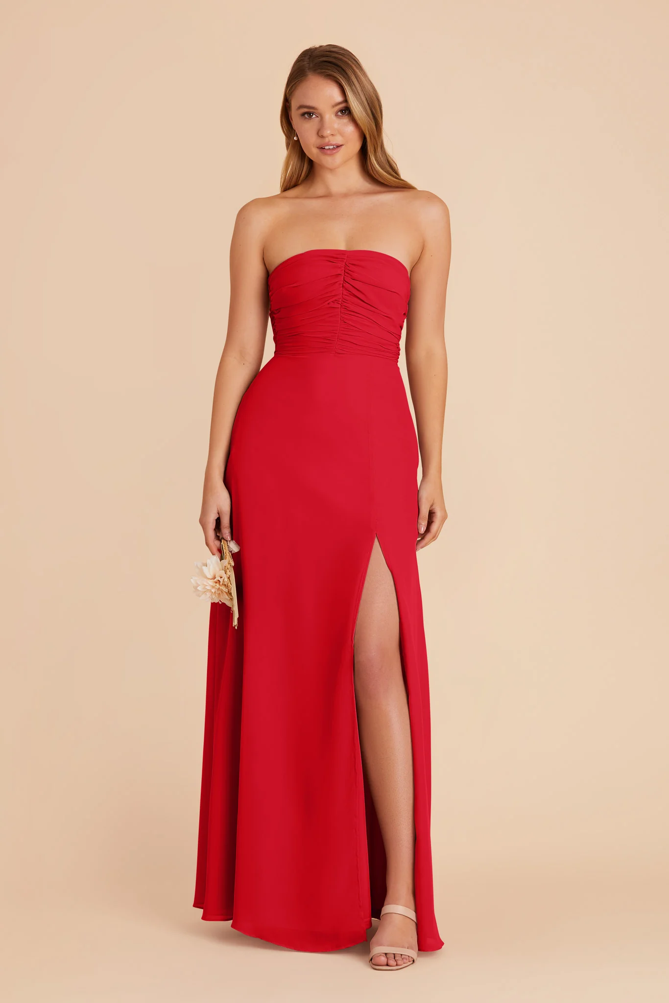 Cara Chiffon Dress - Ruby Red - necksoother