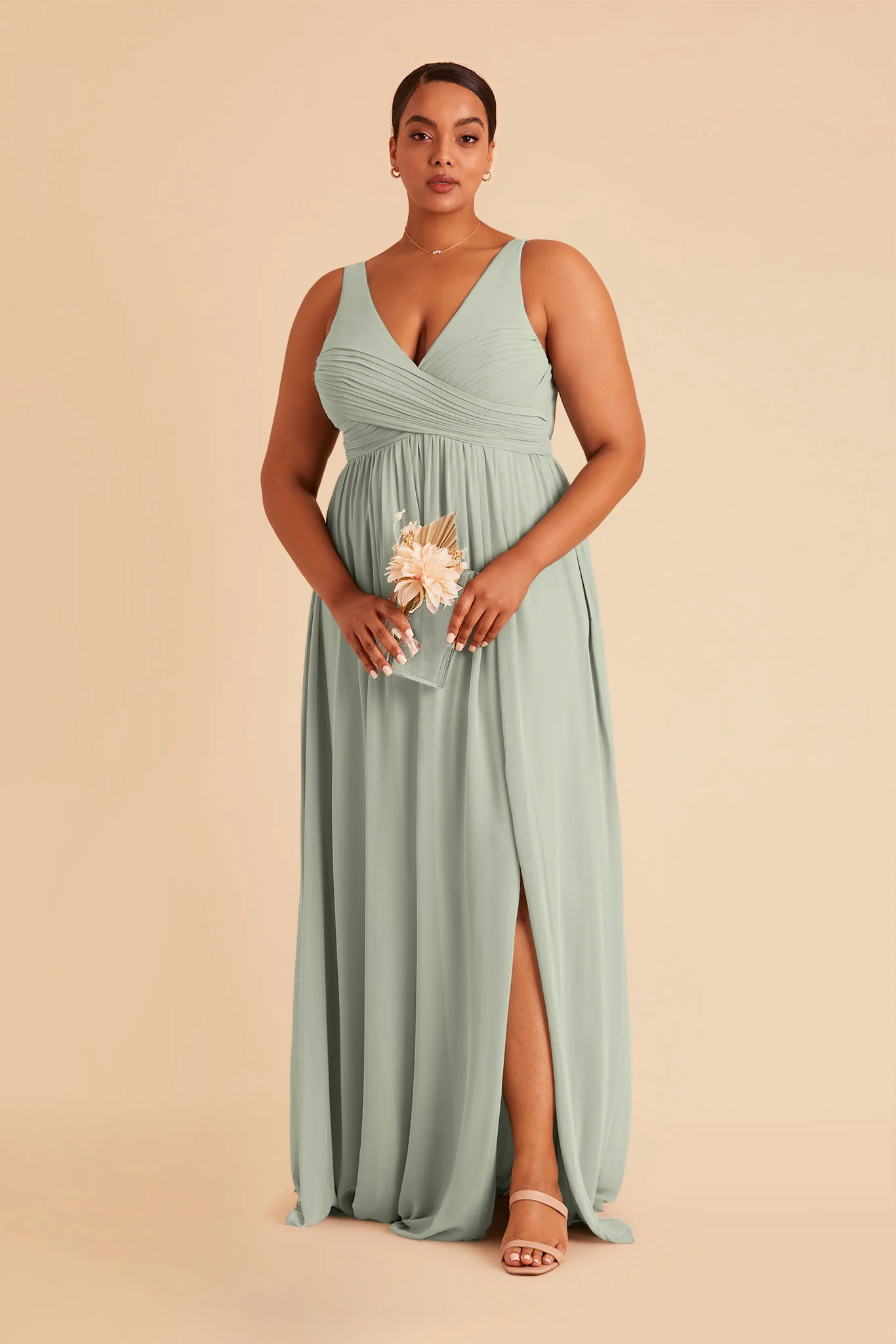 Laurie Empire Dress - Sage - necksoother