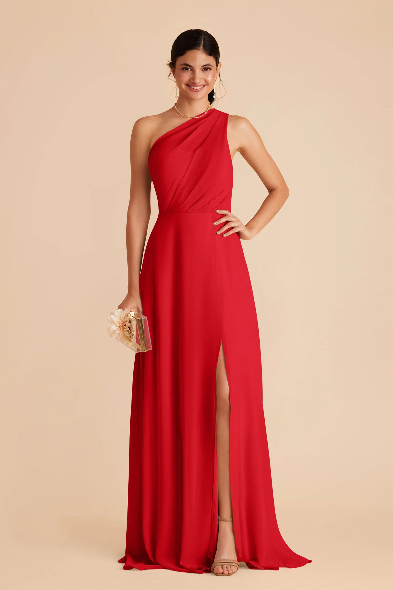 Kira Dress With Slit - Ruby Red - necksoother