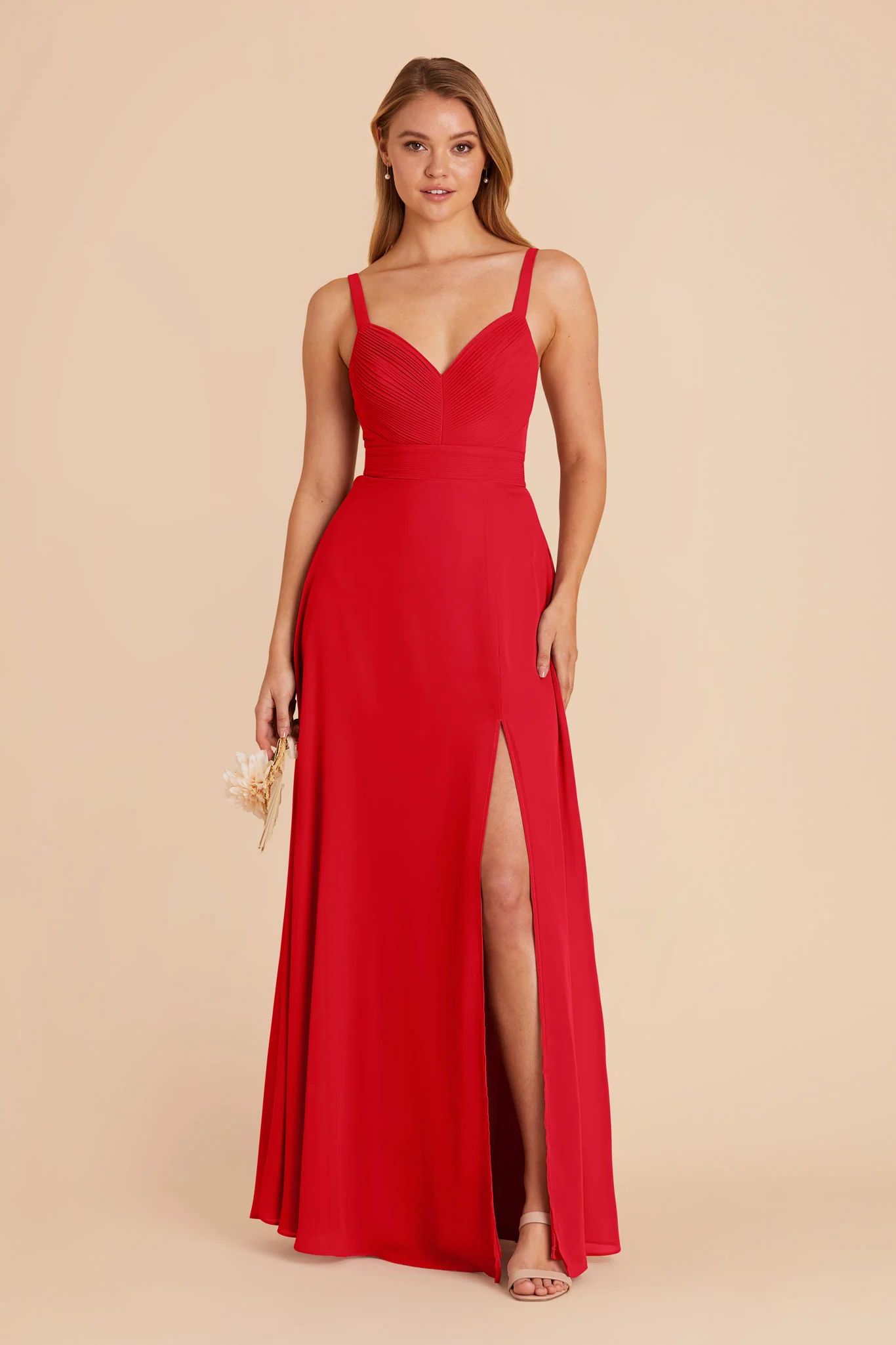 Deborah Chiffon Dress - Ruby Red - necksoother