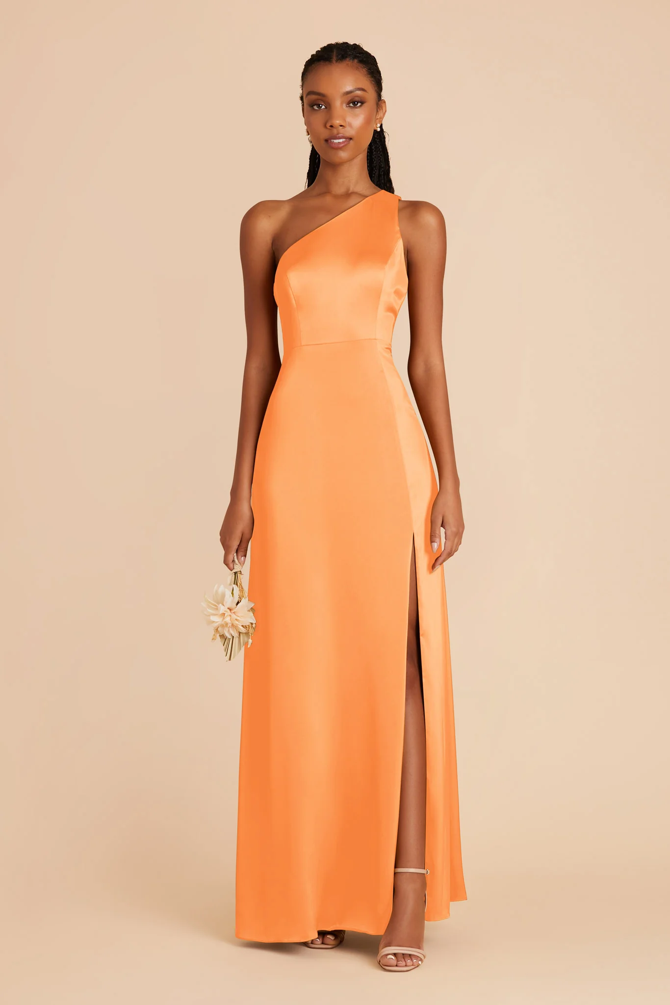 Kira Matte Satin Dress - Apricot - necksoother