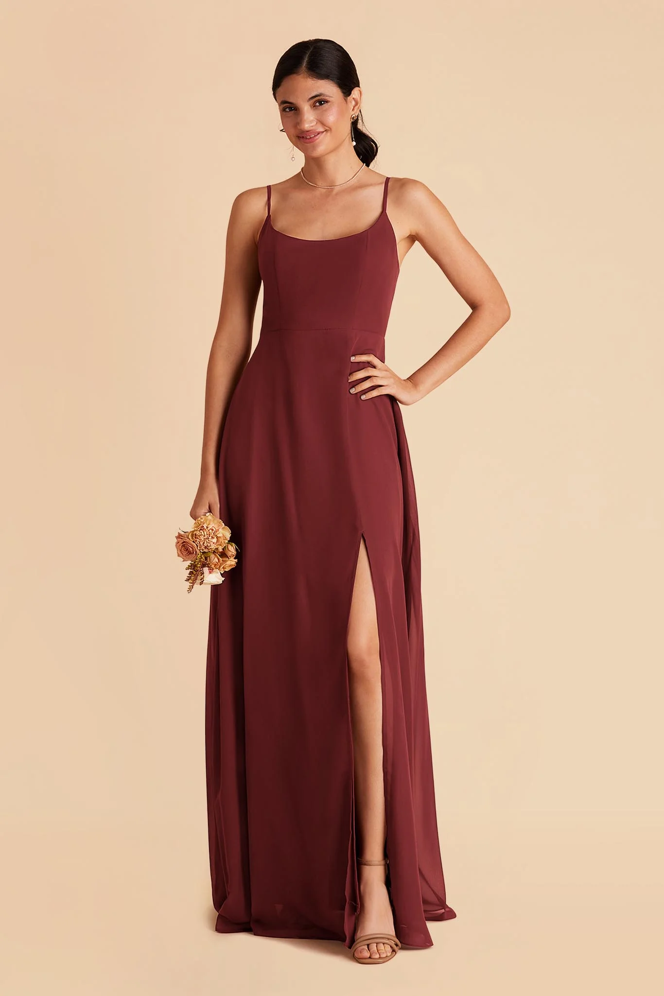 Amy Chiffon Dress - Rosewood - necksoother
