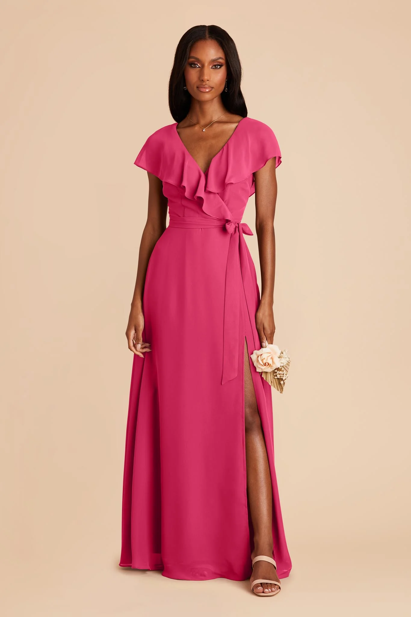 Jackson Chiffon Dress - Fuchsia - necksoother