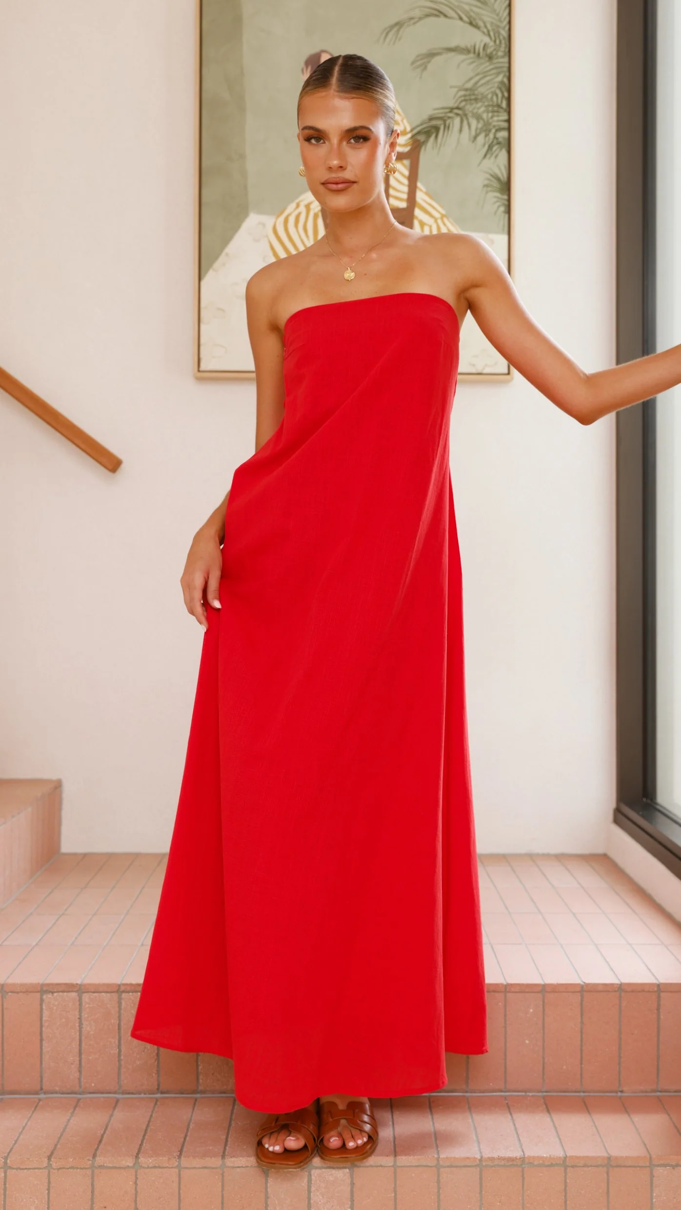 Connie Maxi Dress - Red - necksoother