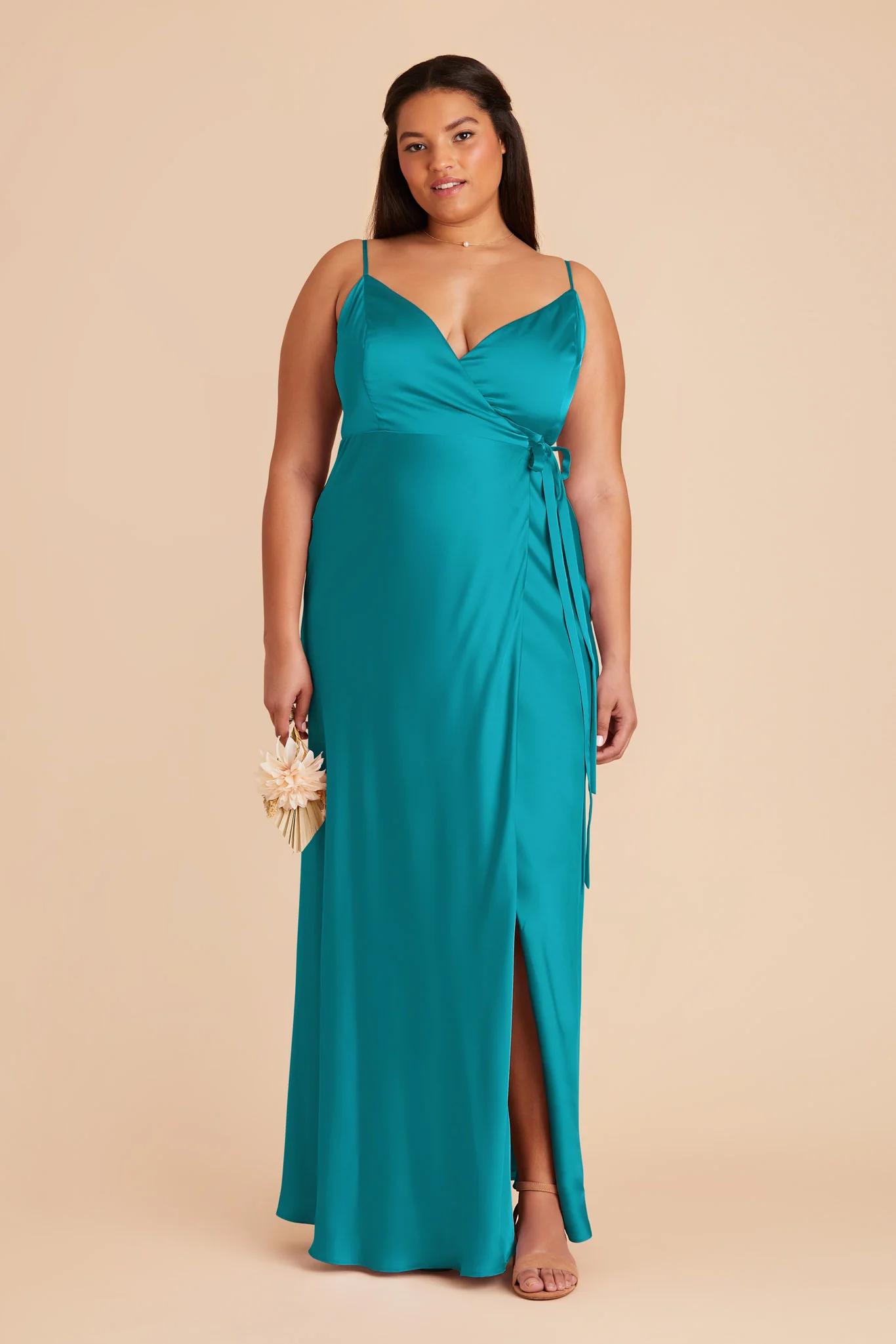 Cindy Matte Satin Dress - Teal - necksoother