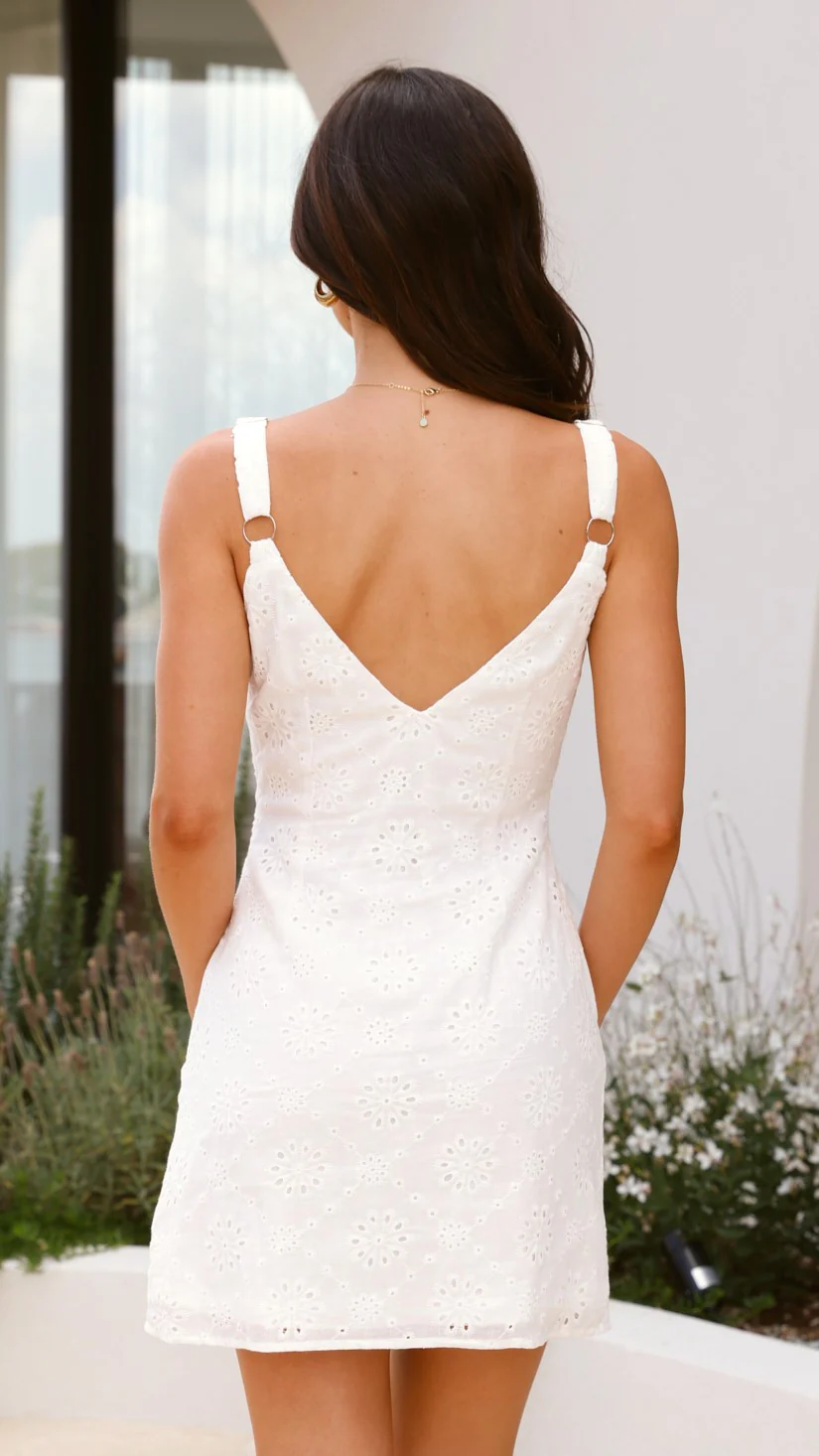 Tallulah Mini Dress - White - necksoother