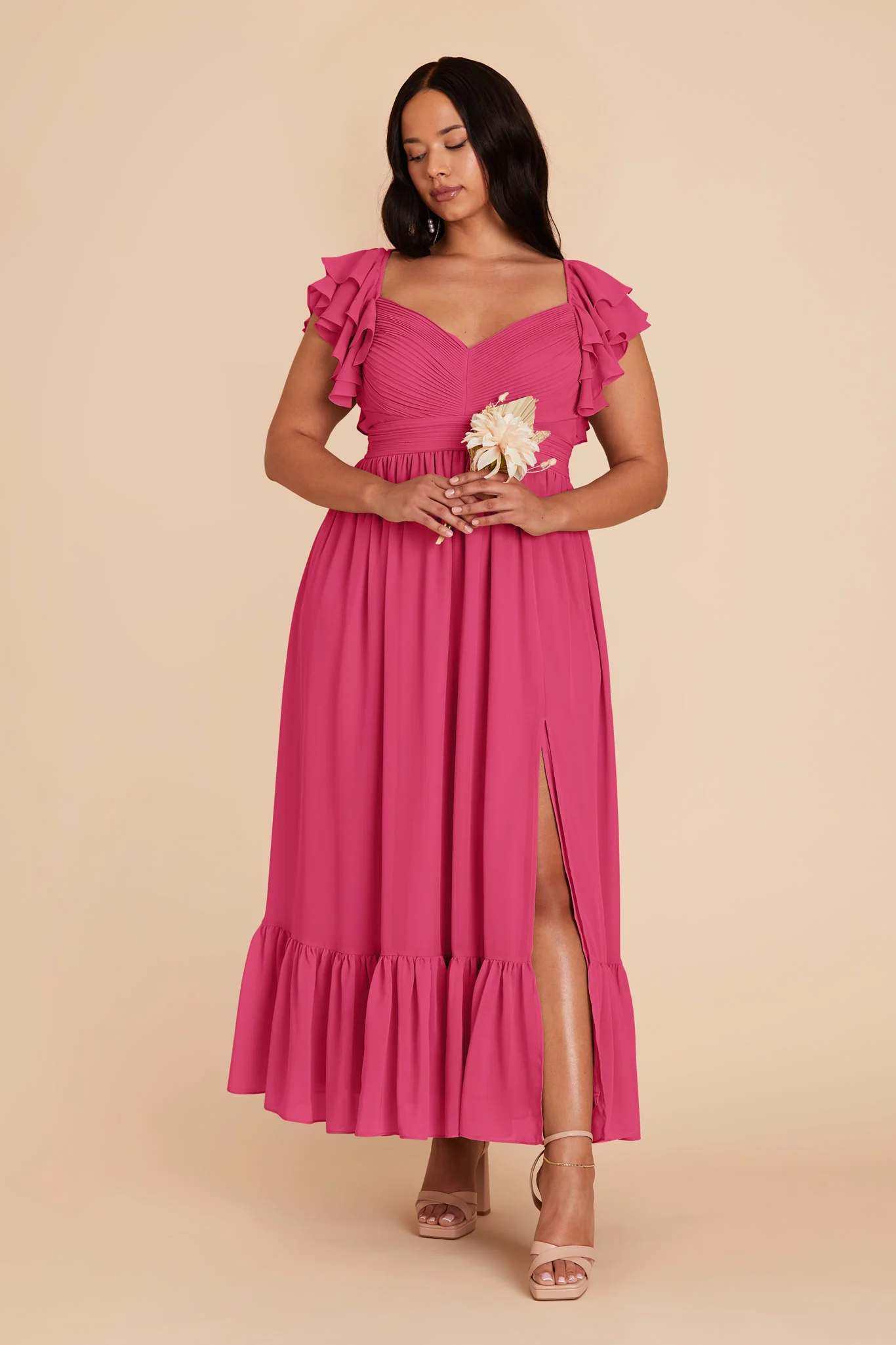 Michelle Chiffon Dress - Fuchsia - necksoother