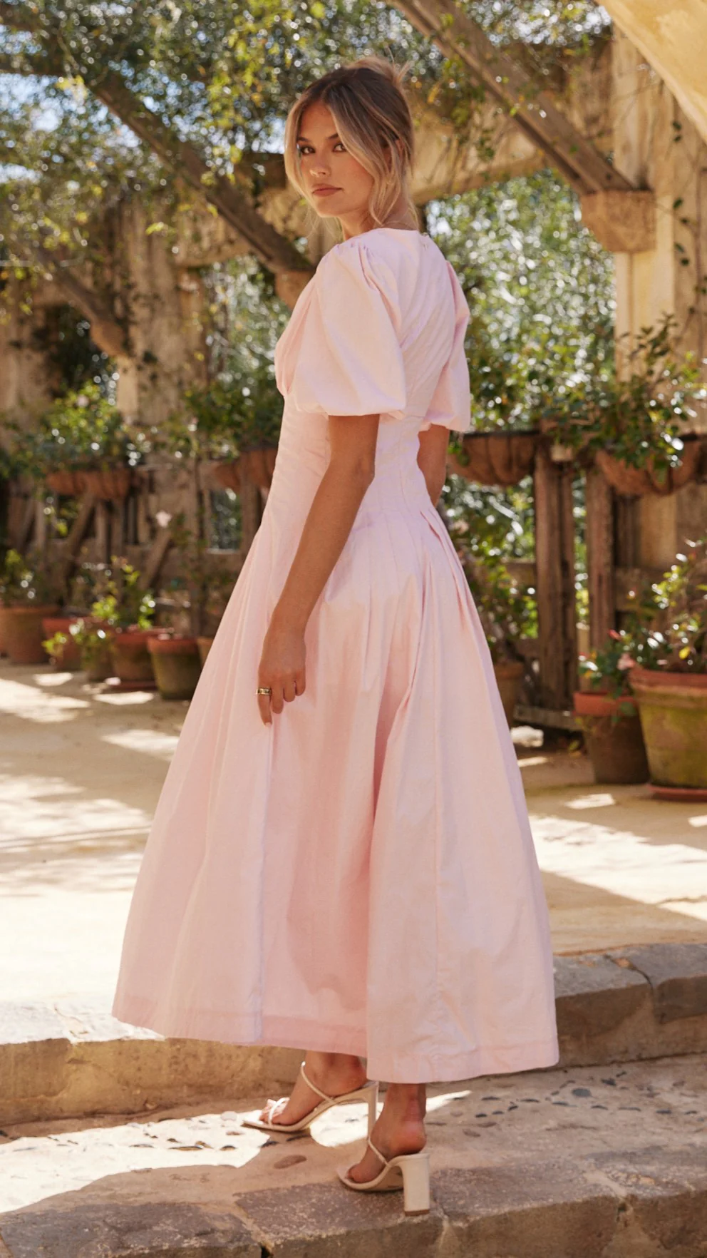 Laura Midi Dress - Pink - necksoother