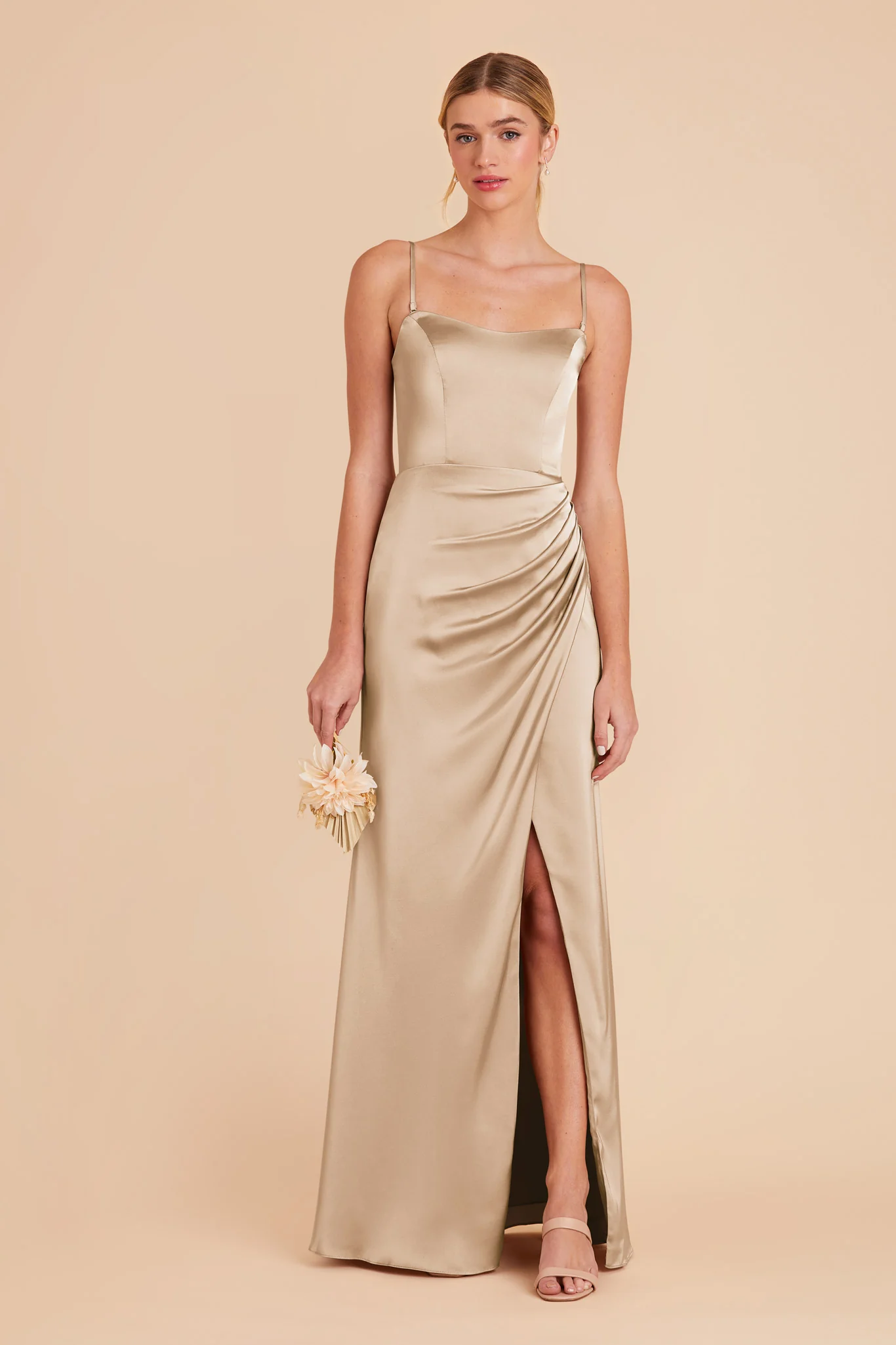 Anne Matte Satin Dress - Gold - necksoother