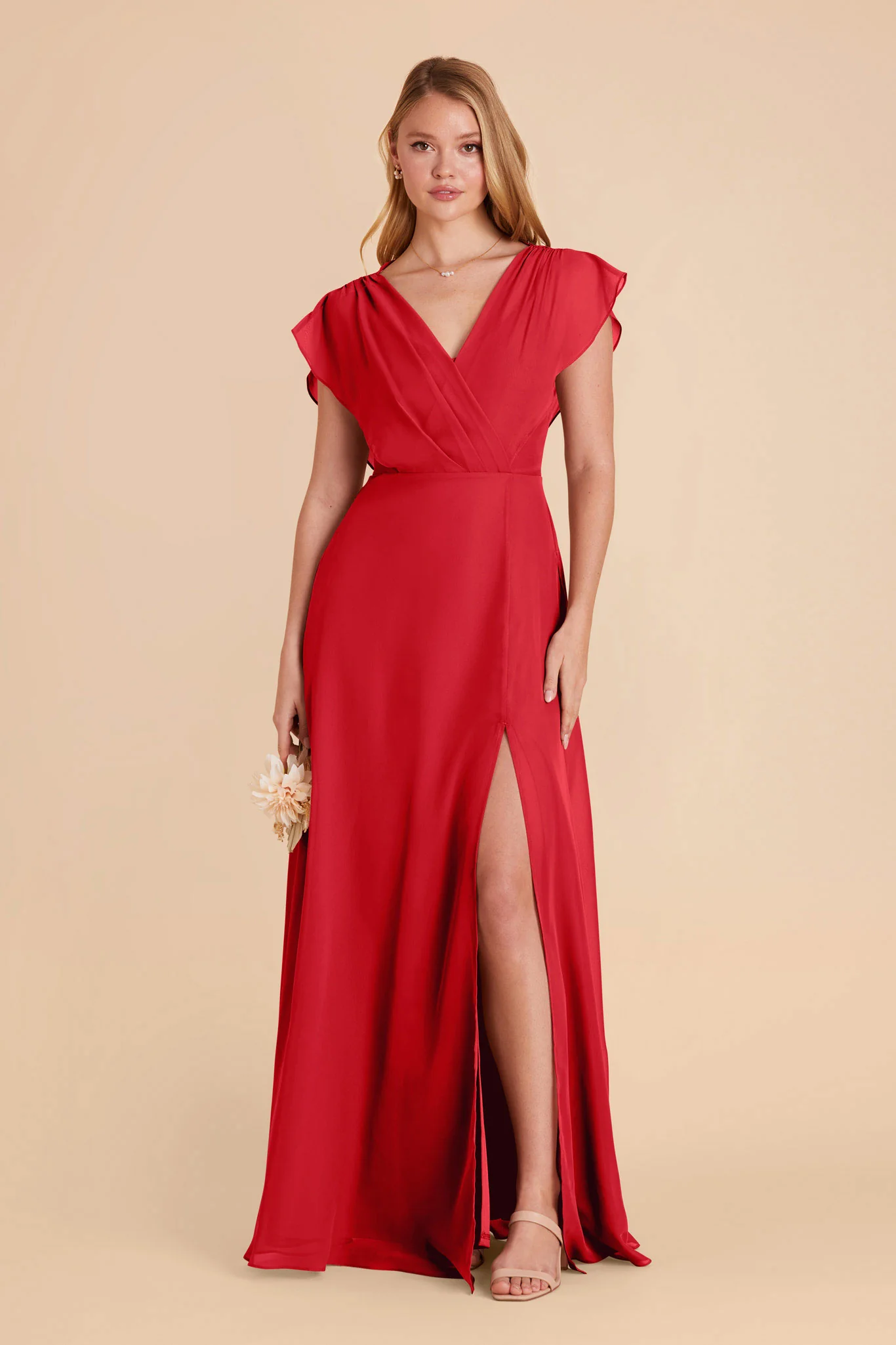 Violet Chiffon Dress - Ruby Red - necksoother