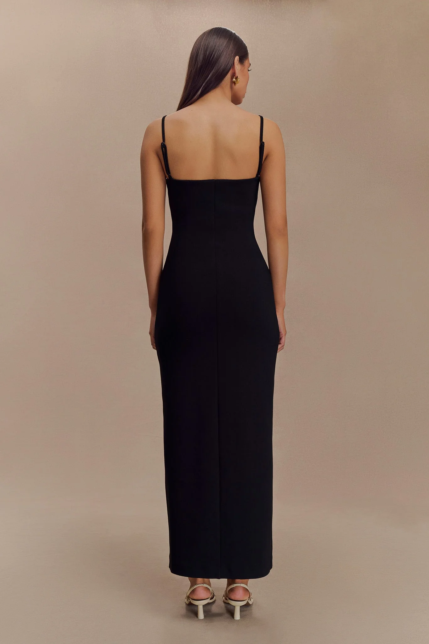 Delia Crepe Maxi Dress - Black - necksoother