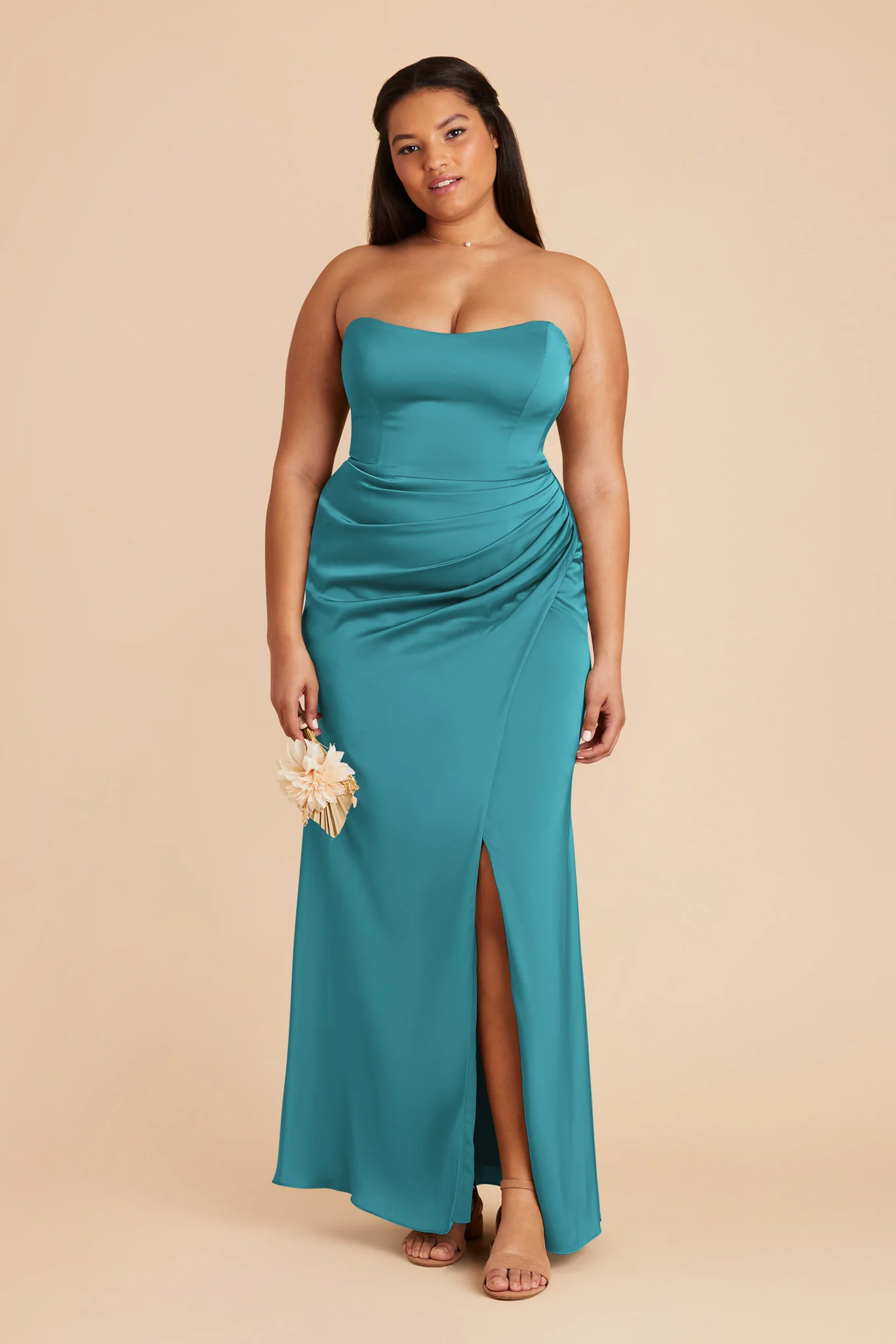 Anne Matte Satin Dress - Teal - necksoother