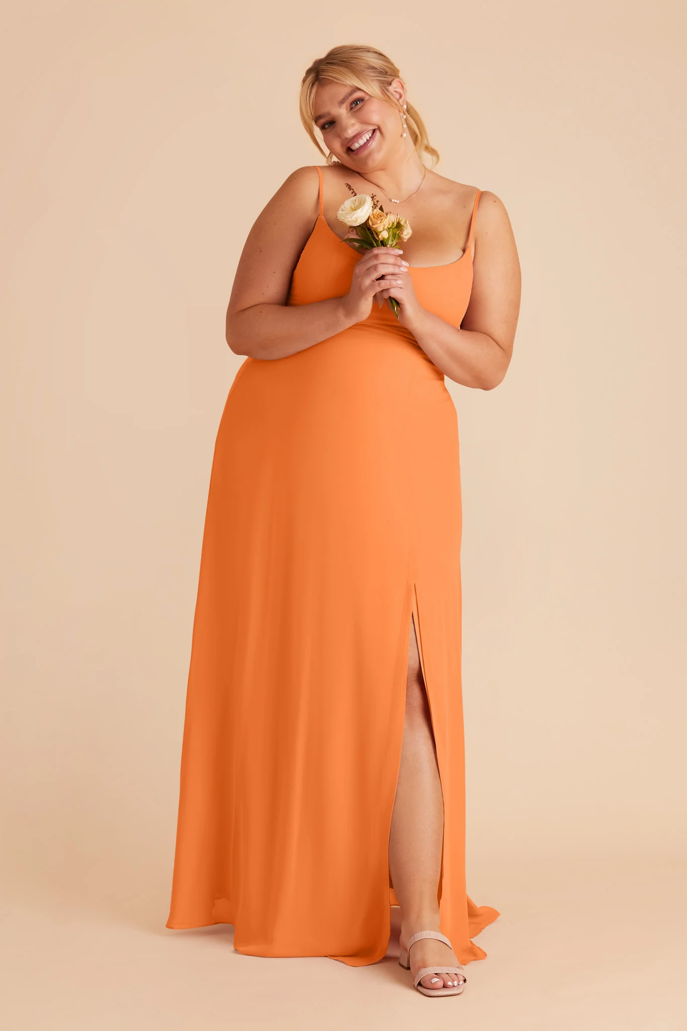Amy Chiffon Dress - Apricot - necksoother