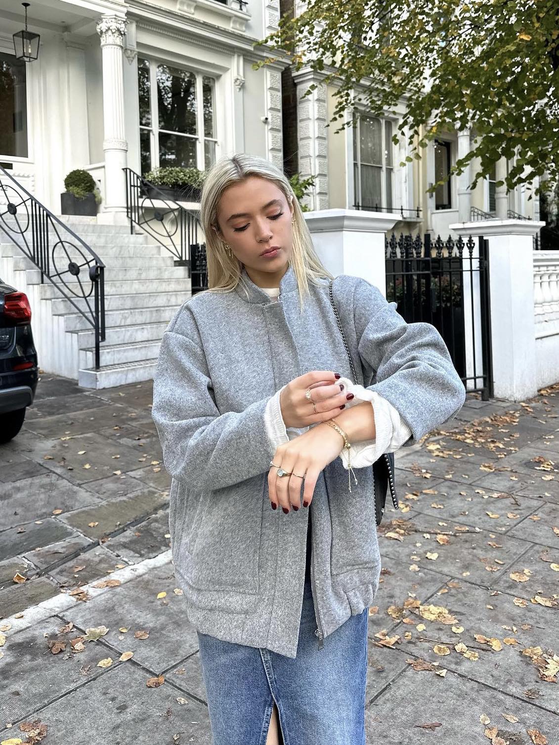 Ashlyn bomber jacket - Grey - necksoother