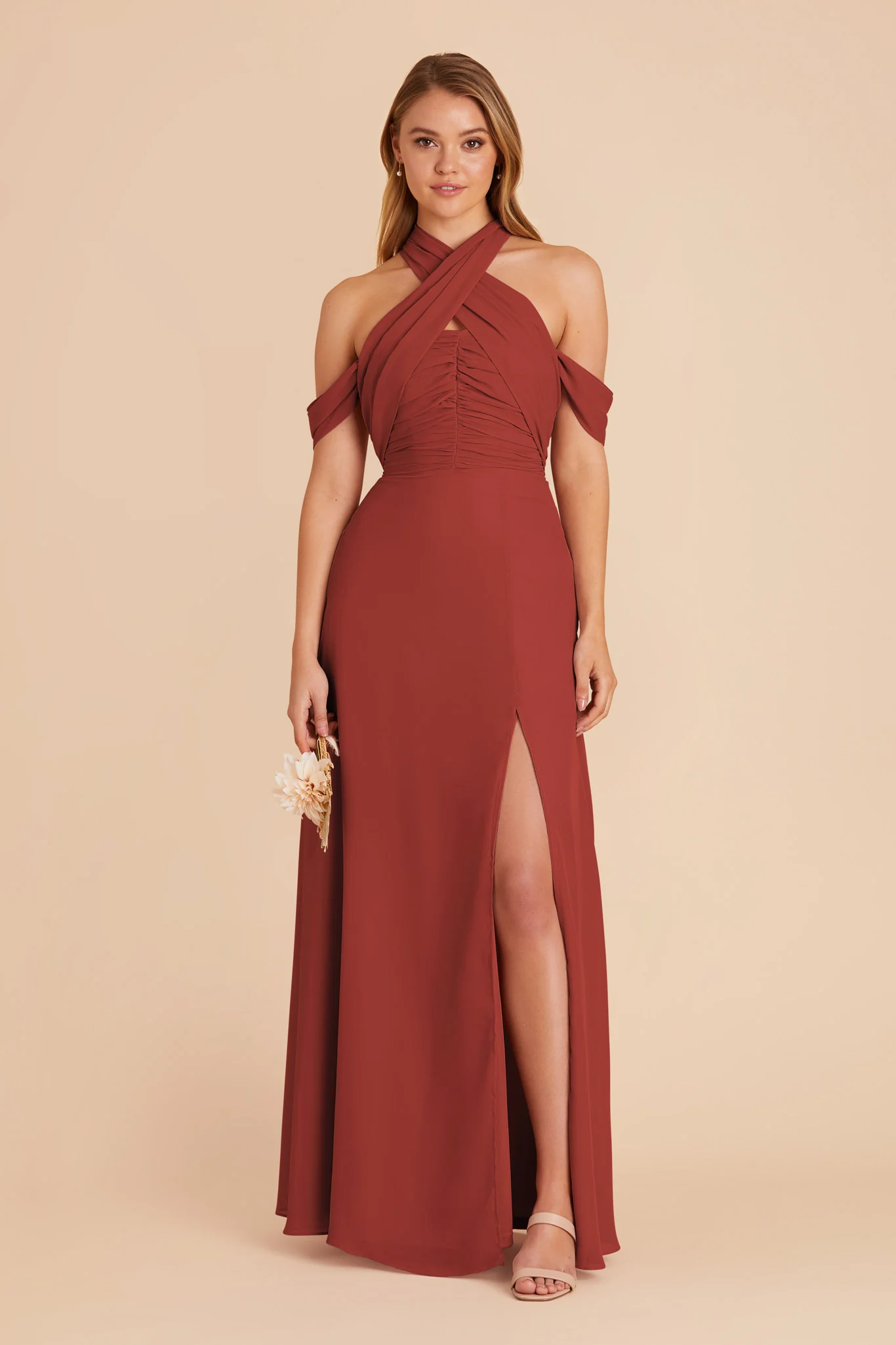 Cara Chiffon Dress - Spice - necksoother