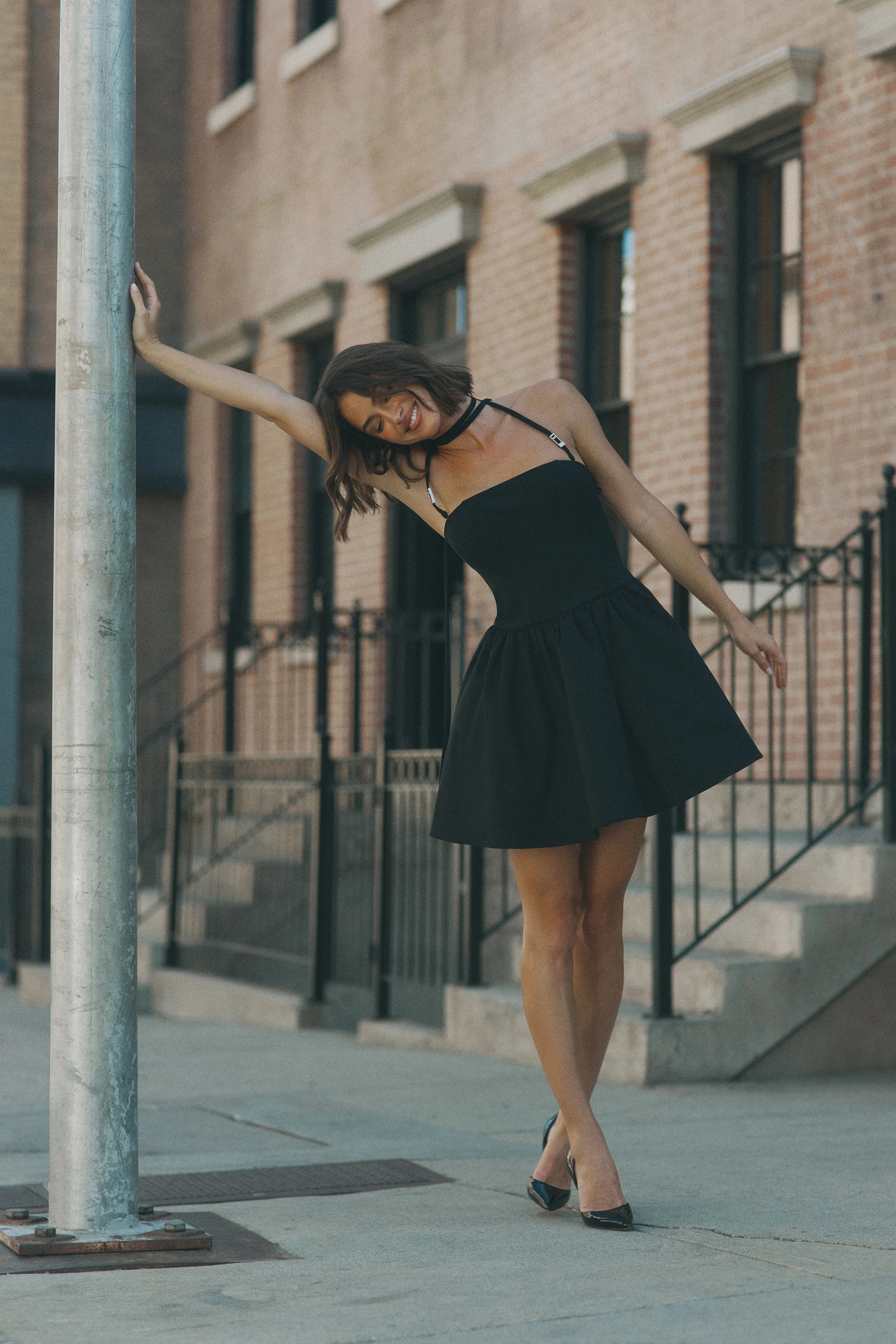 Ruby Halter Mini Dress - Black - necksoother