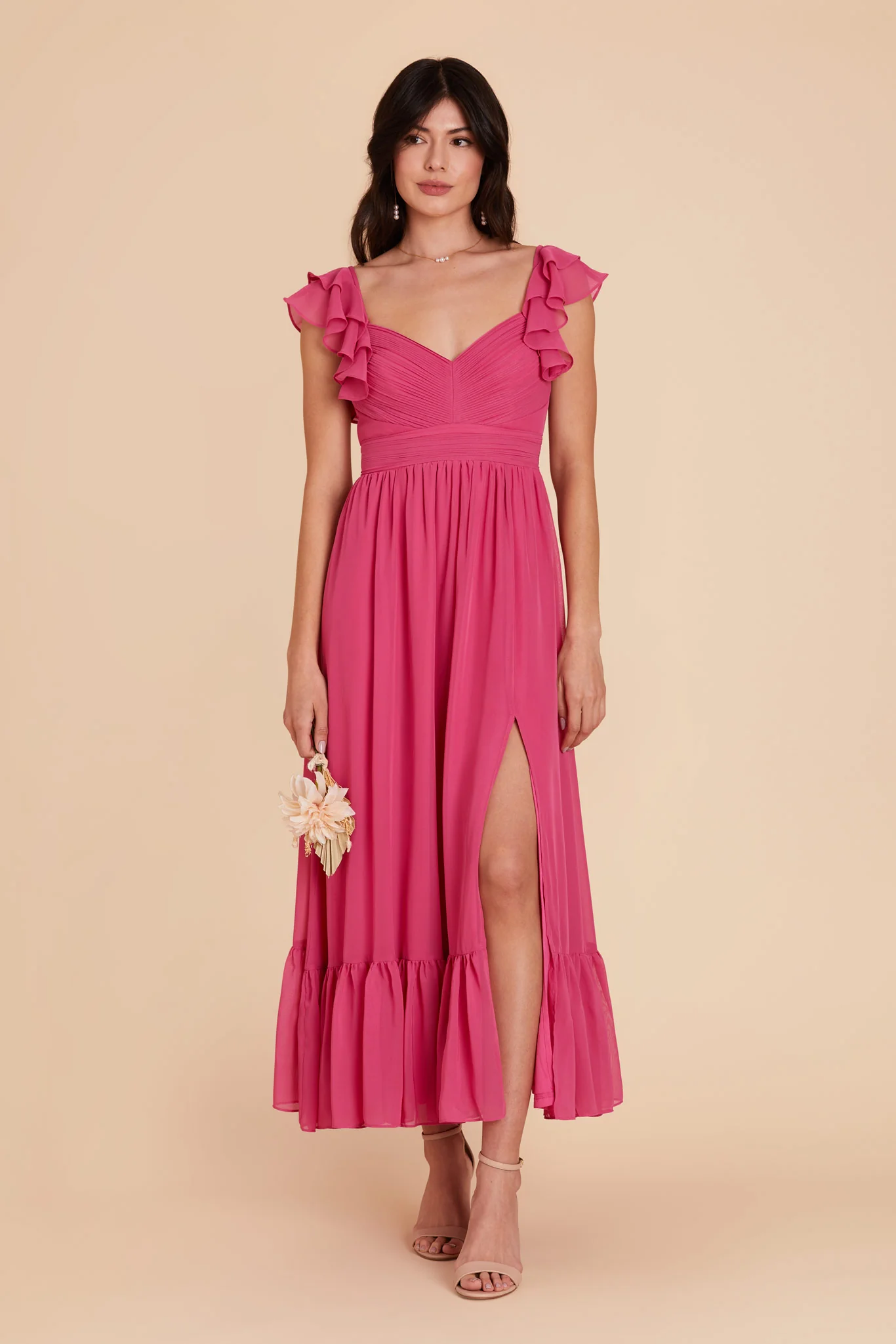 Michelle Chiffon Dress - Fuchsia - necksoother
