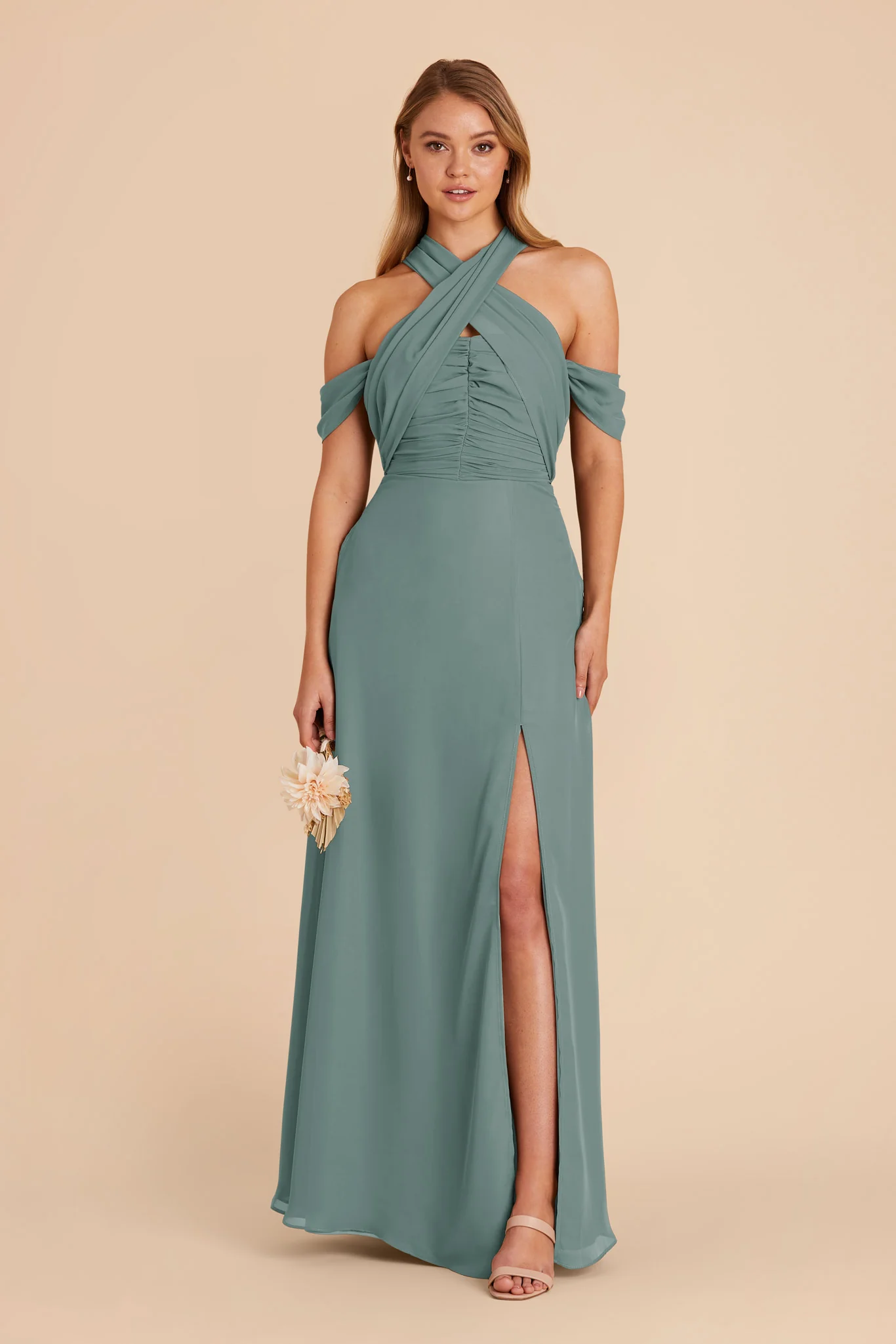 Cara Chiffon Dress - Sea Glass - necksoother