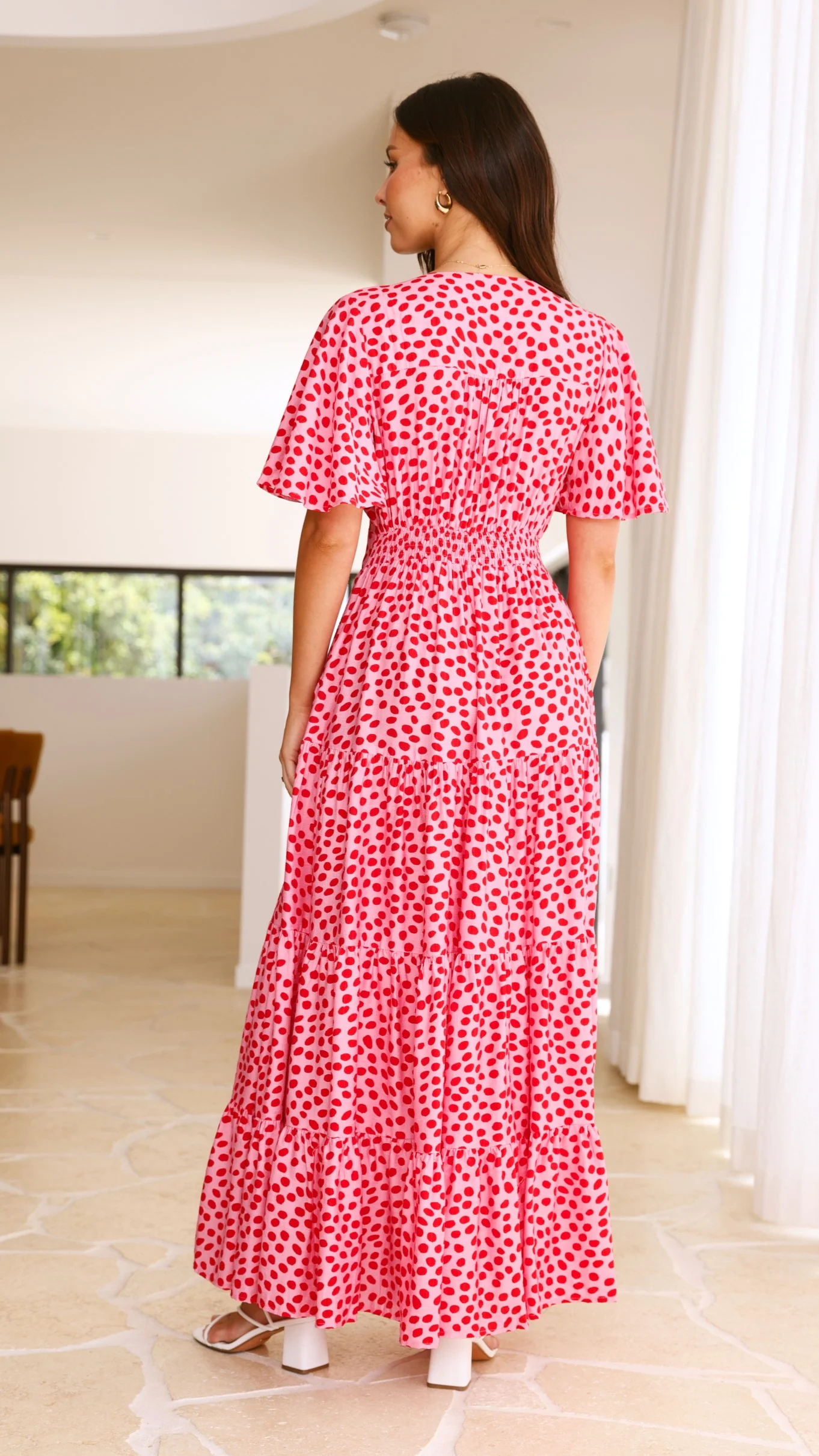 Nola Maxi Dress - Pink/Red Print - necksoother