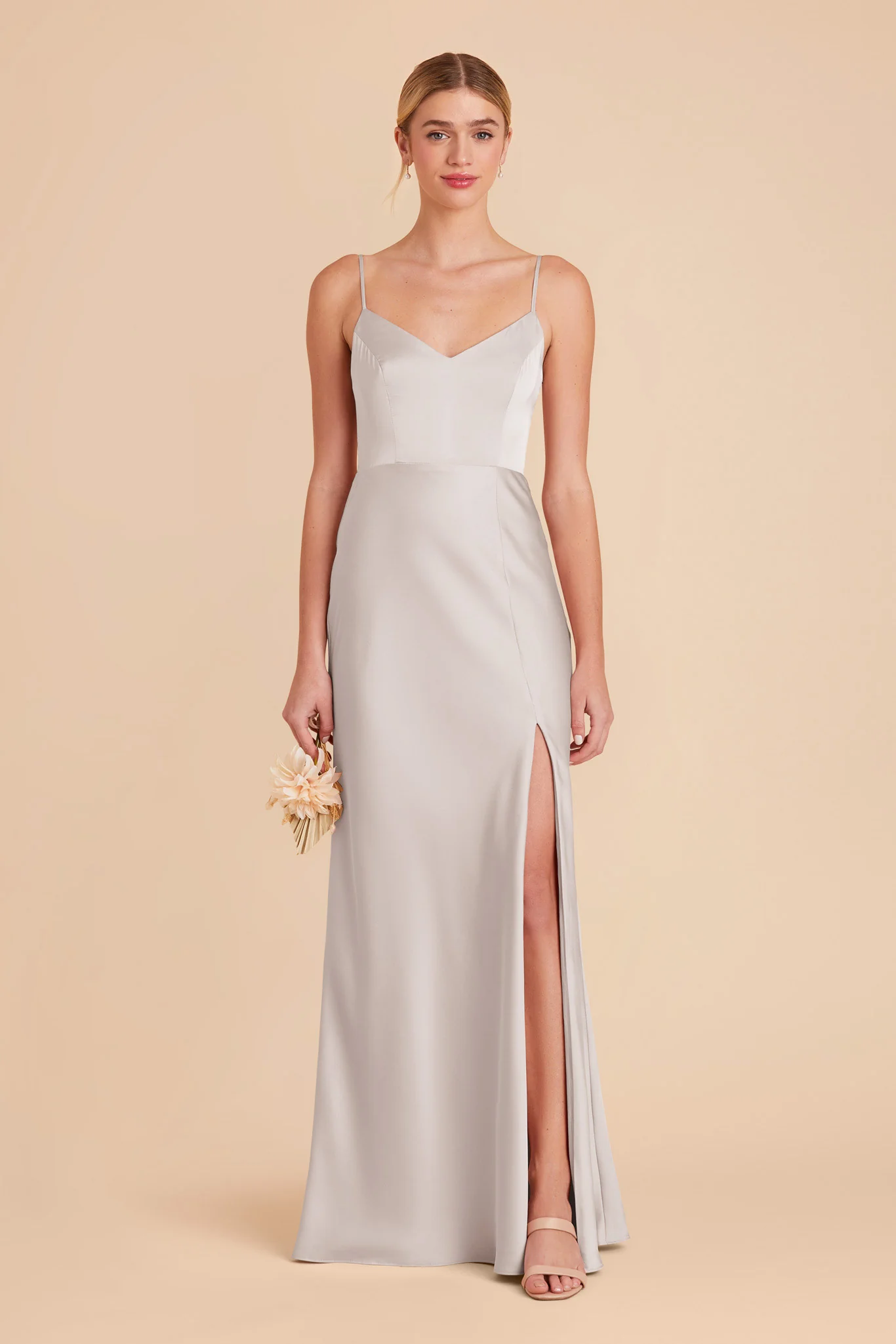 Jay Matte Satin Dress - Platinum - necksoother