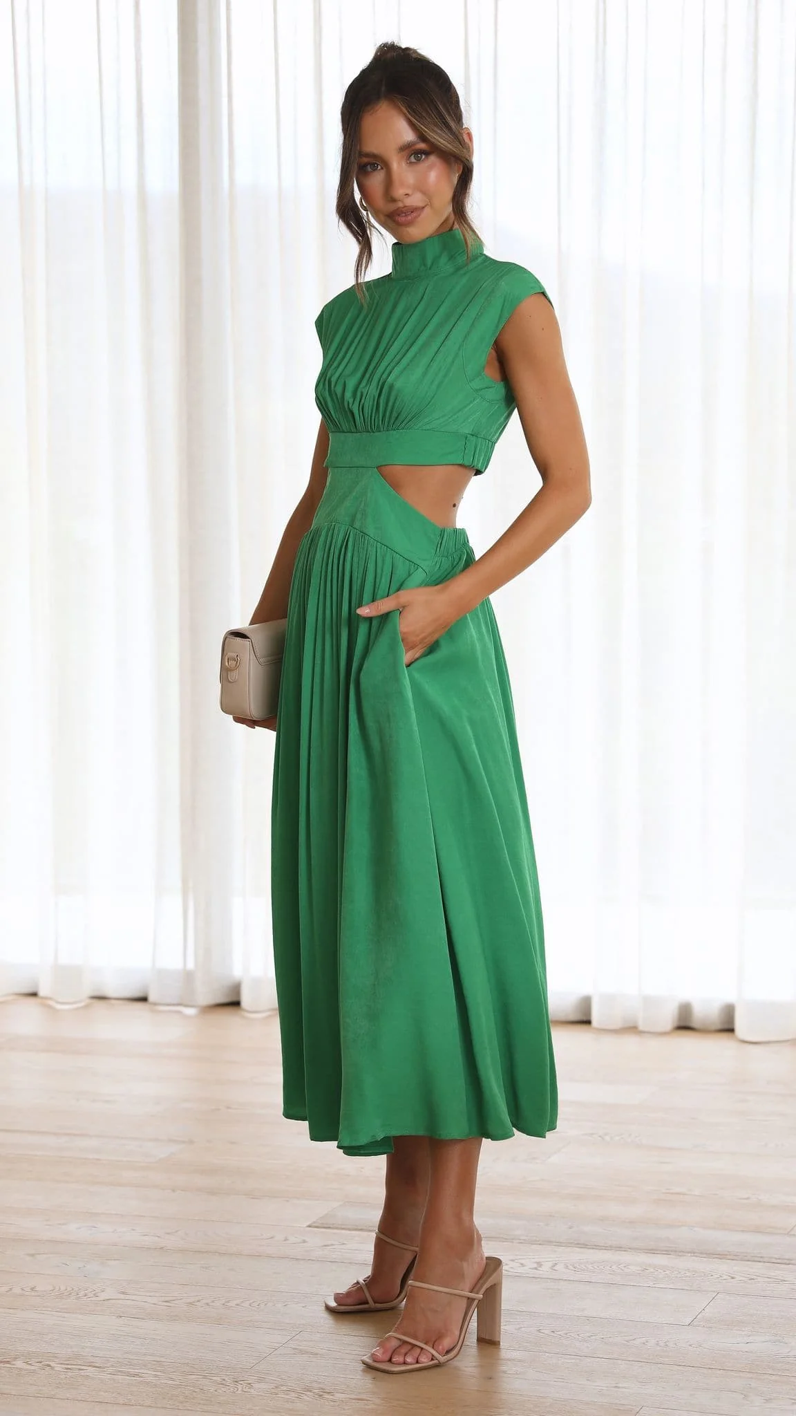 Cindie Midi Dress - Green - necksoother