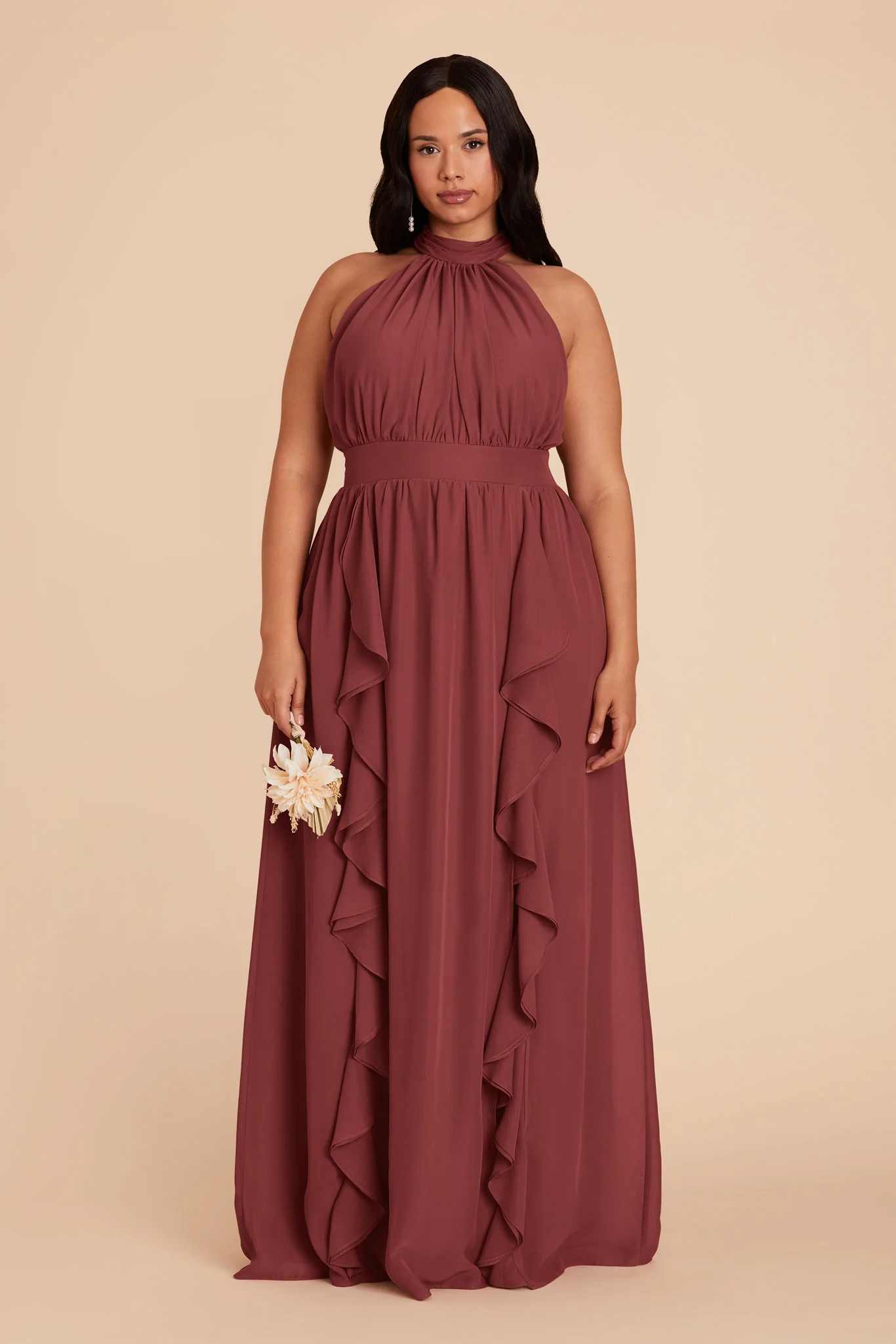 Joyce Chiffon Dress - Rosewood - necksoother