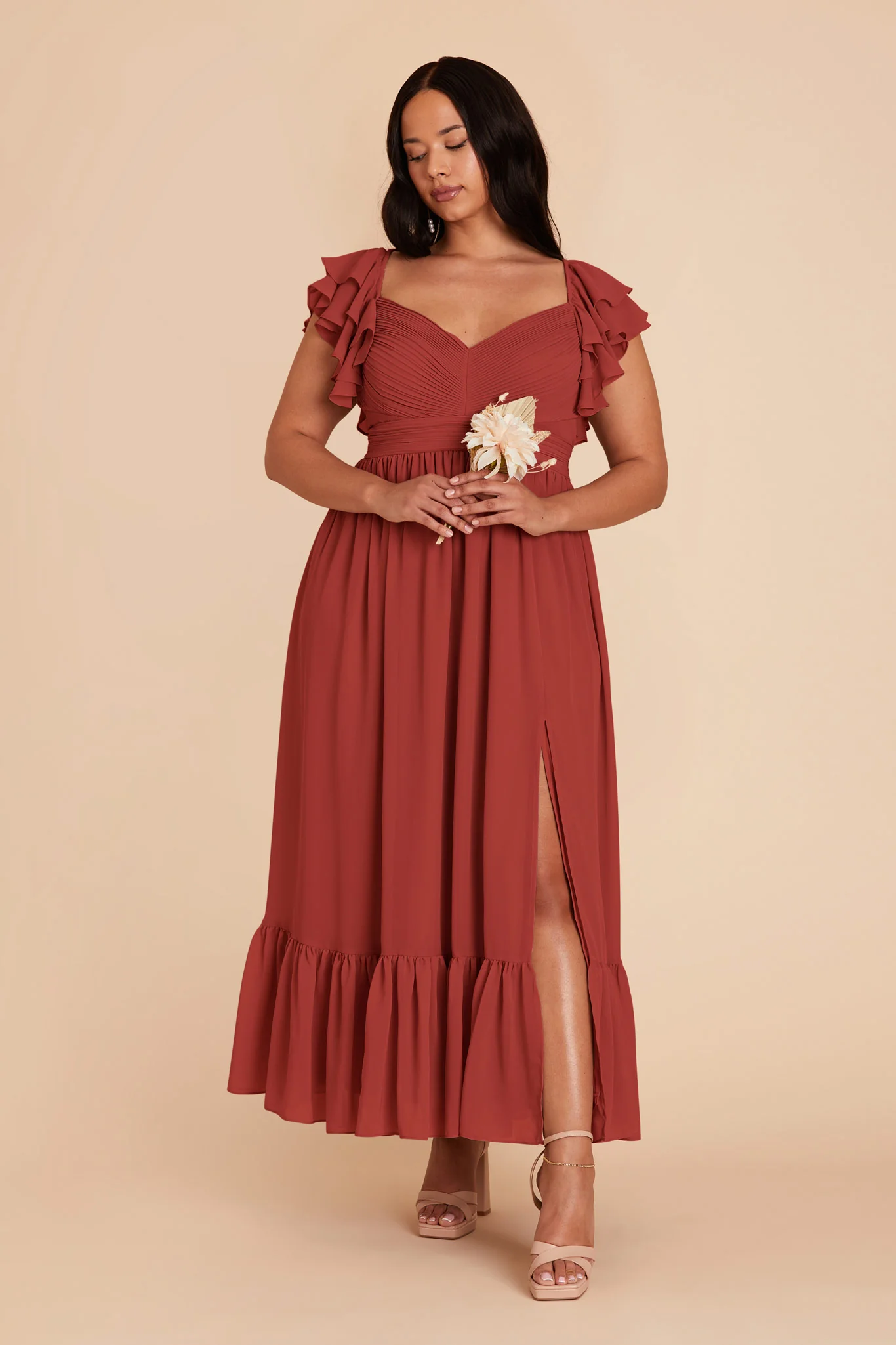 Michelle Chiffon Dress - Spice - necksoother